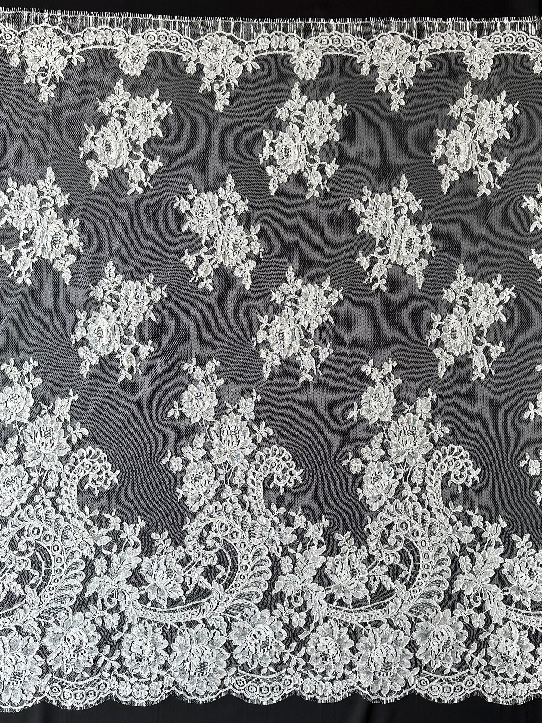 Ivory Corded Chantilly Lace - Zaya