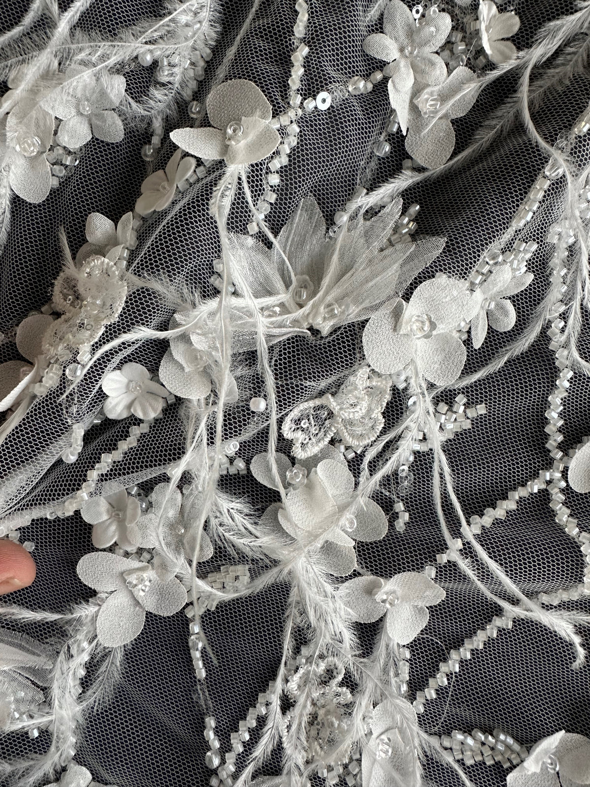 Dentelle de plumes ivoire - Zuly