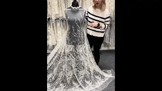 Dentelle pailletée ivoire - Panopolis