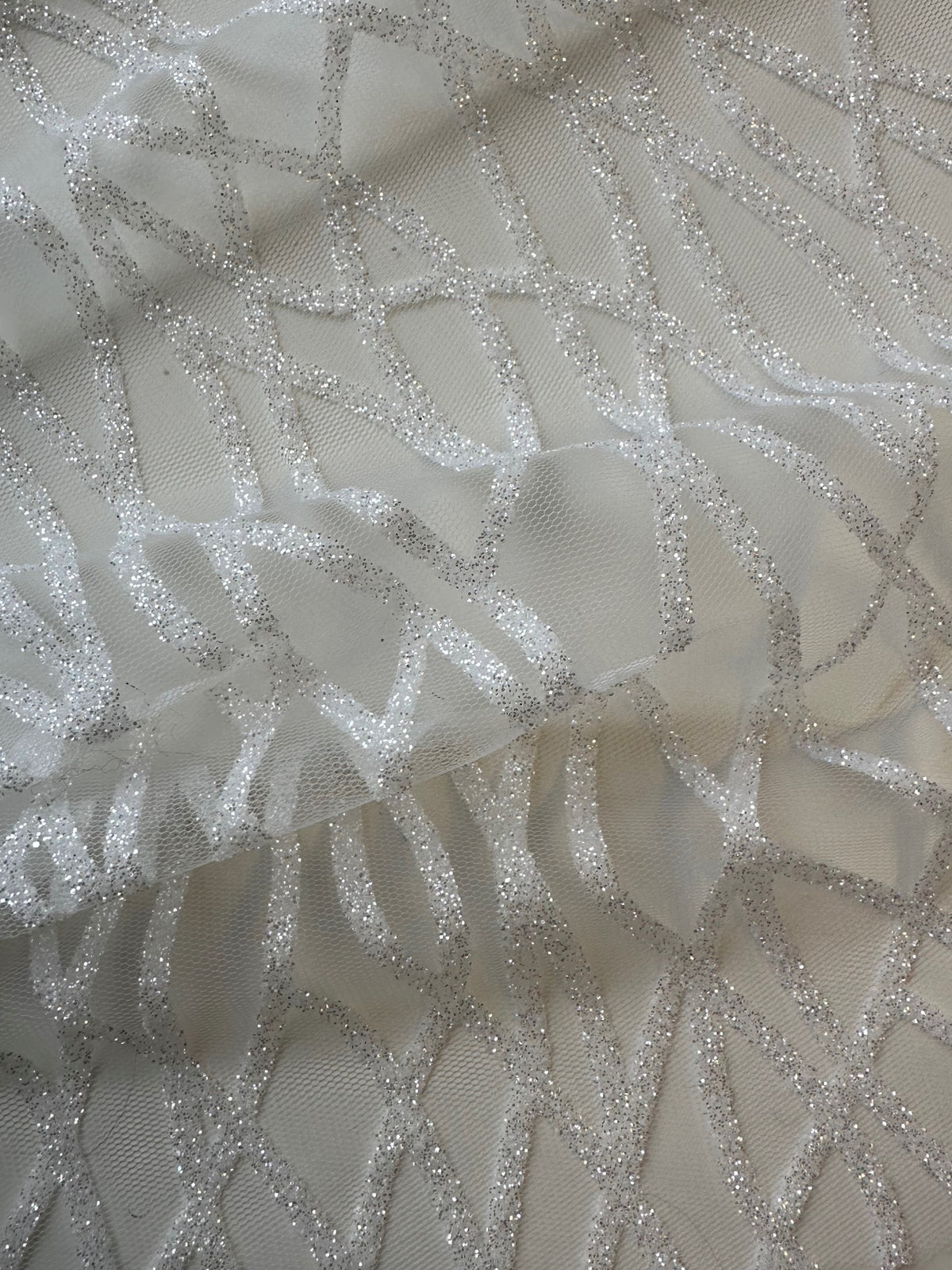 Tulle à paillettes porcelaine - Sparte