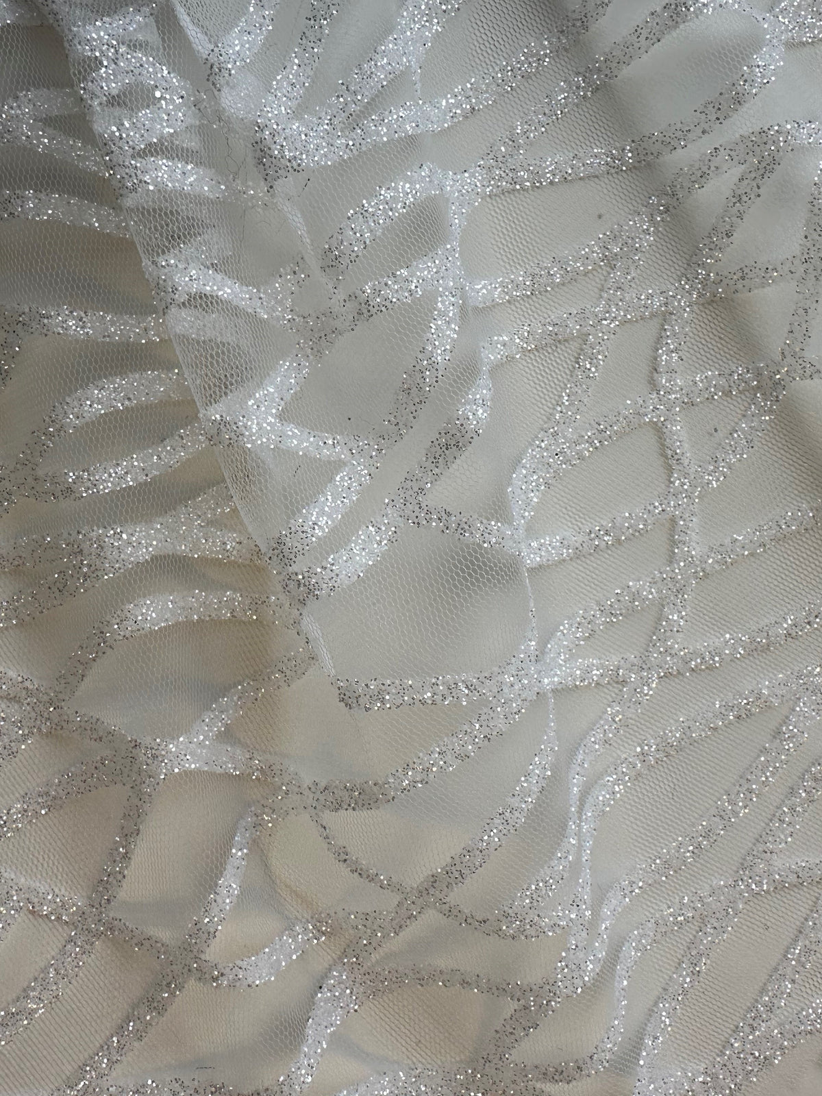 Tulle à paillettes porcelaine - Sparte