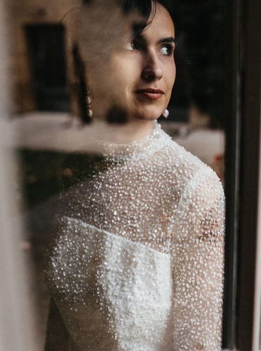 Dentelle Ivoire Pailettée - Luz