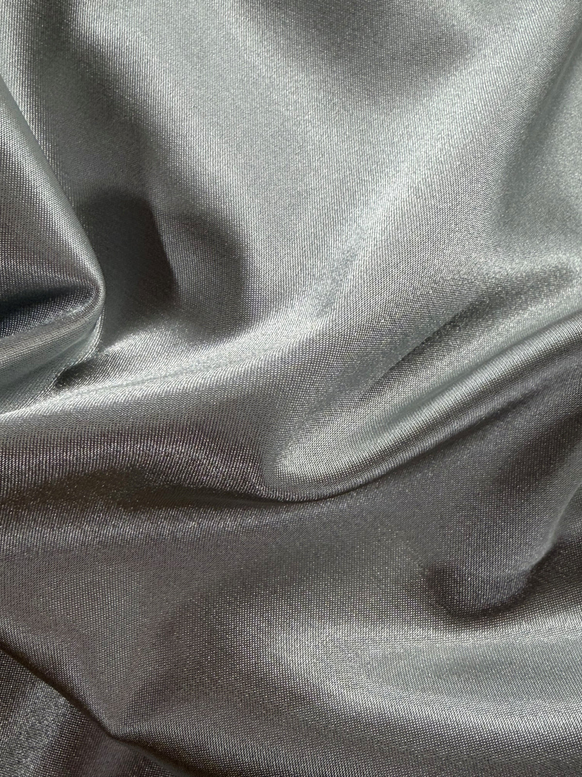 Satin extensible en polyester argenté - Empathie