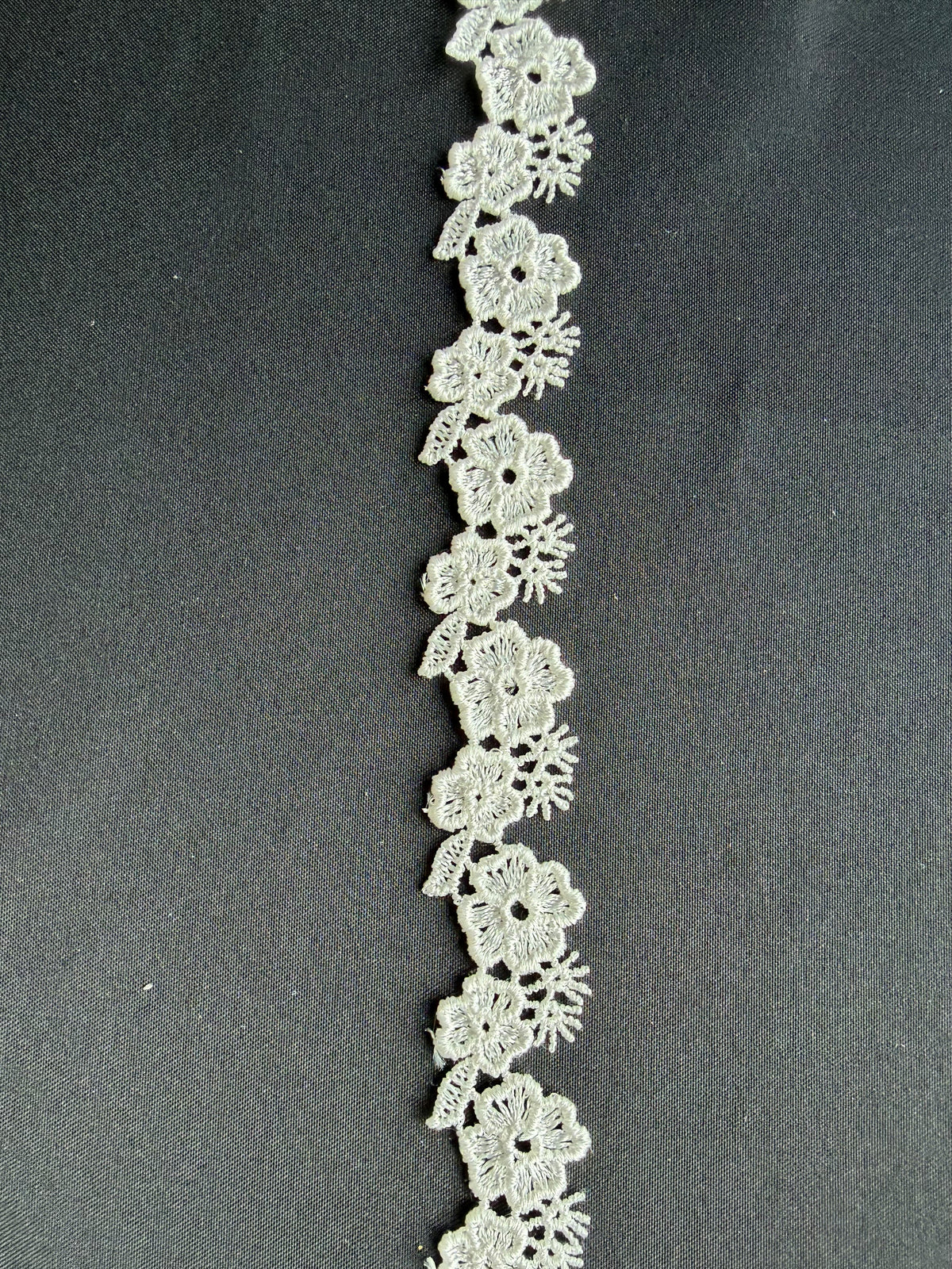 Bordure en dentelle guipure ivoire - T711
