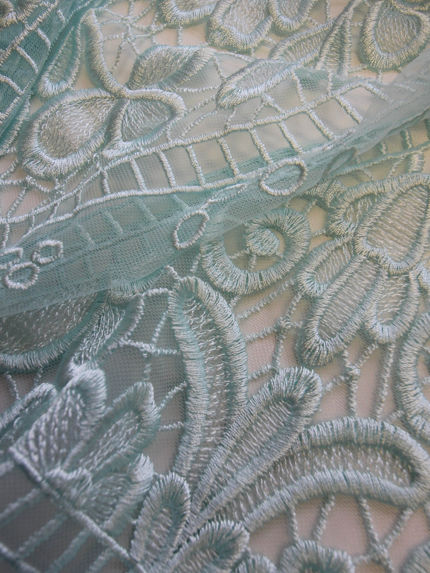 Dentelle Brodée Aqua - Nyla