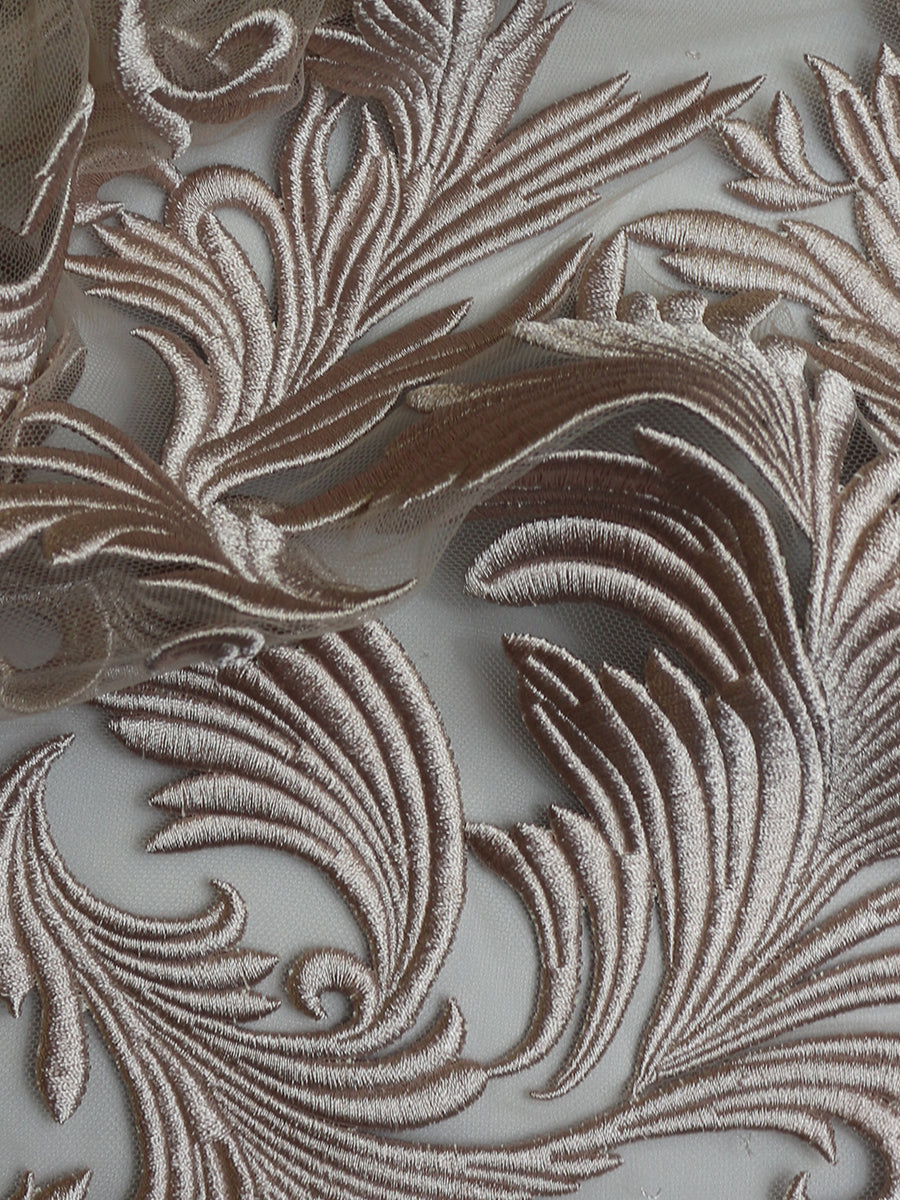 Dentelle Brodée Rose - Automne