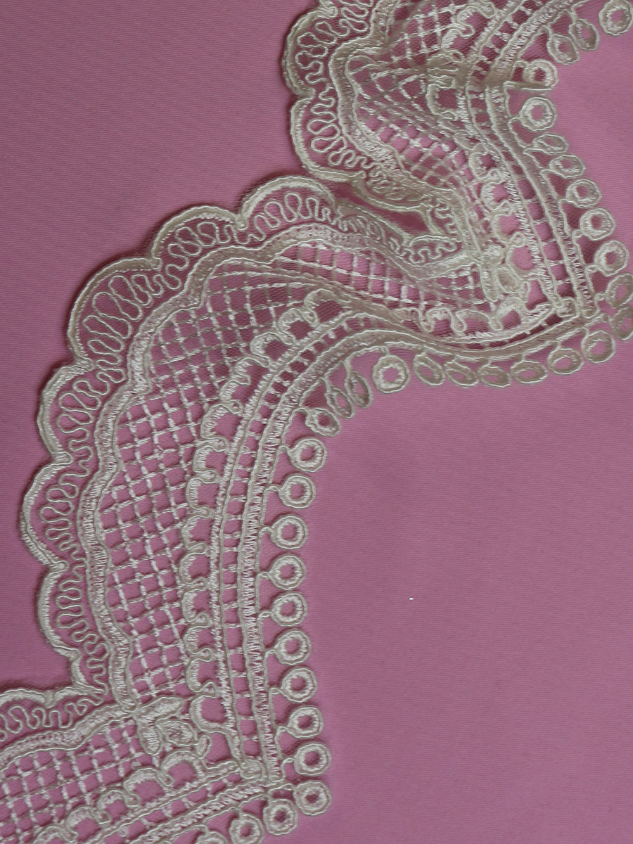 Bordure en dentelle ivoire cordée – Elodea
