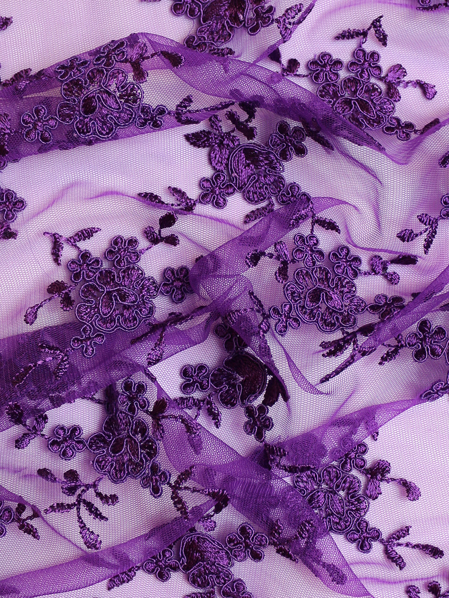 Dentelle Cordonnée Violet - Géraldine