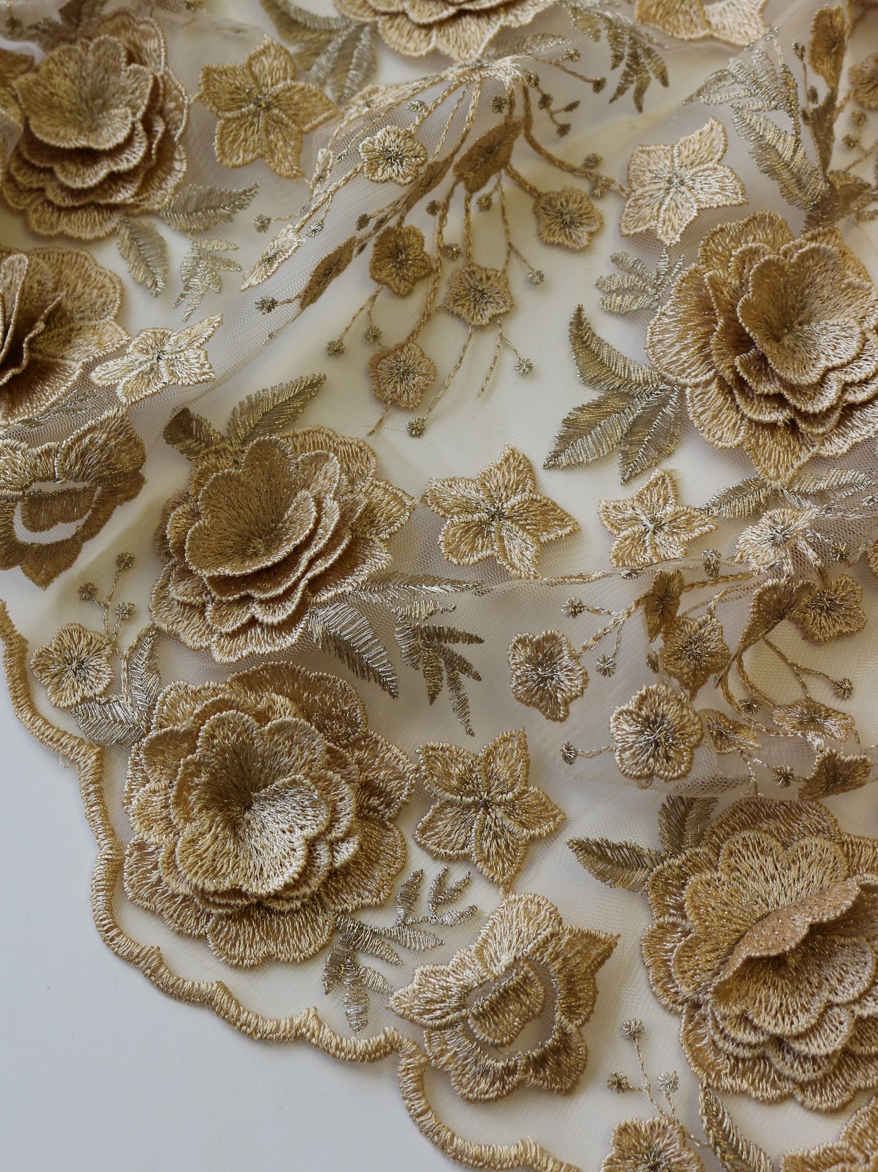 Dentelle brodée or - Goldie