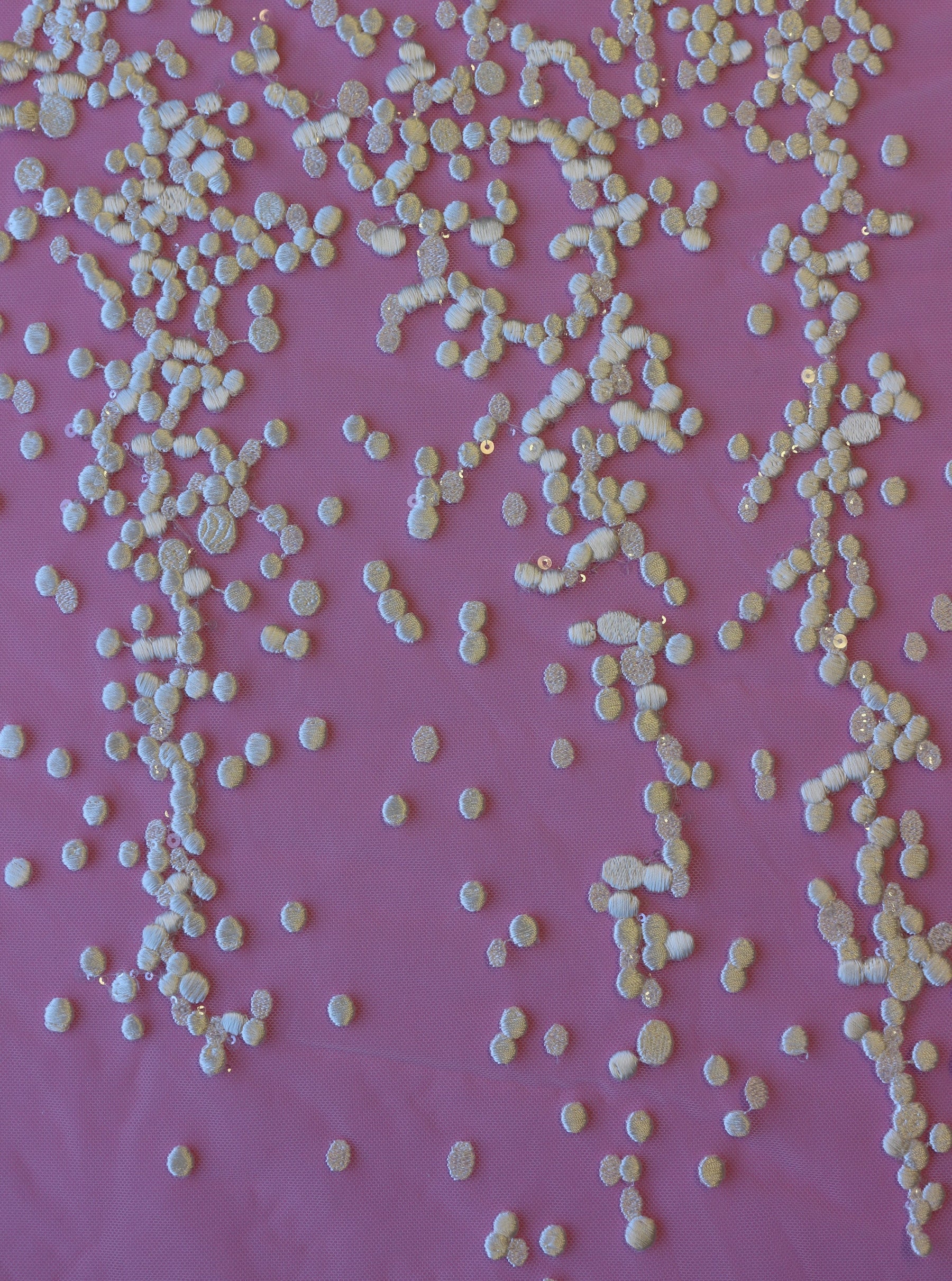 Dentelle brodée à paillettes ivoire - Jada