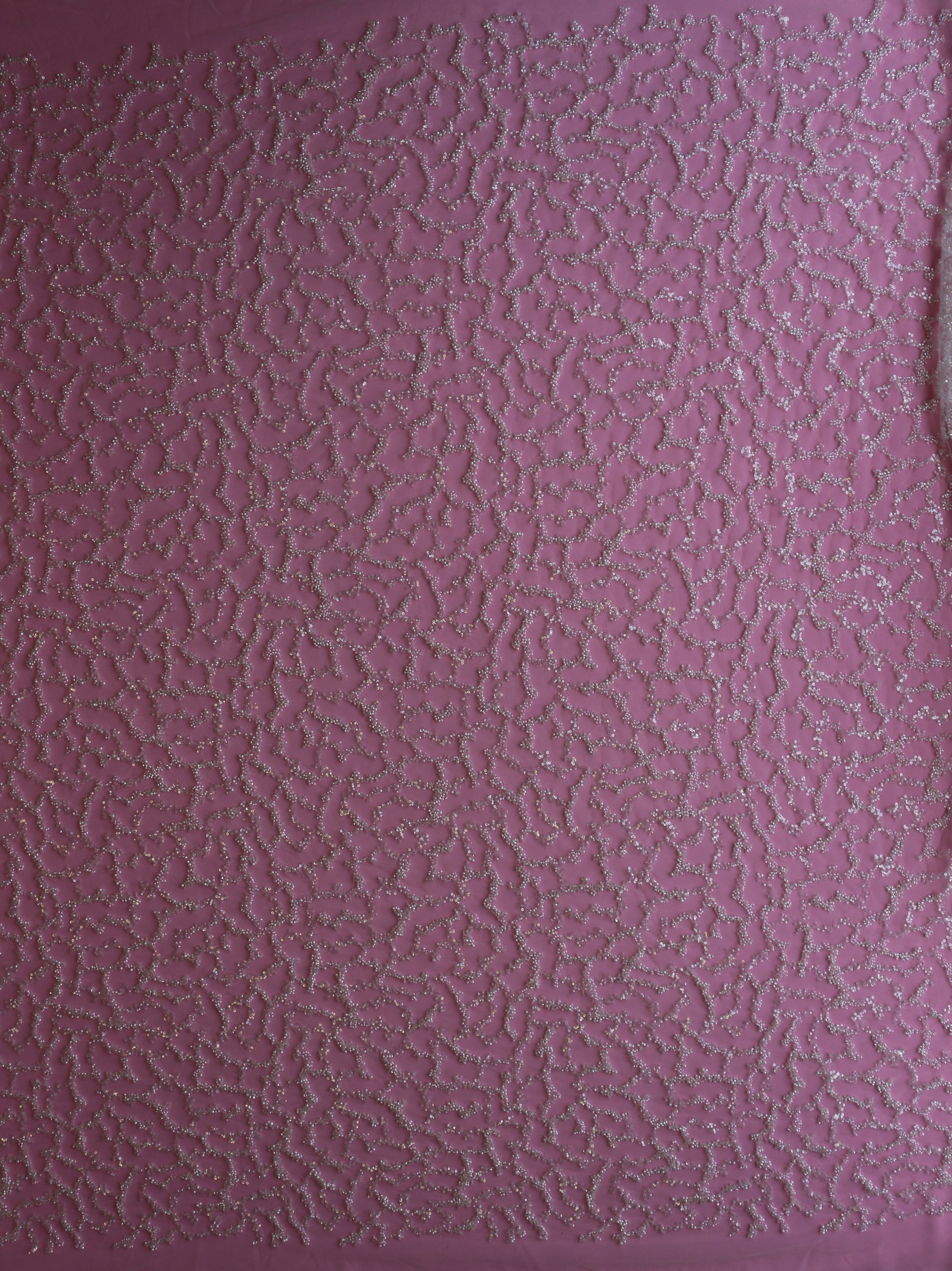 Tulle ivoire pailleté et perlé - Denise