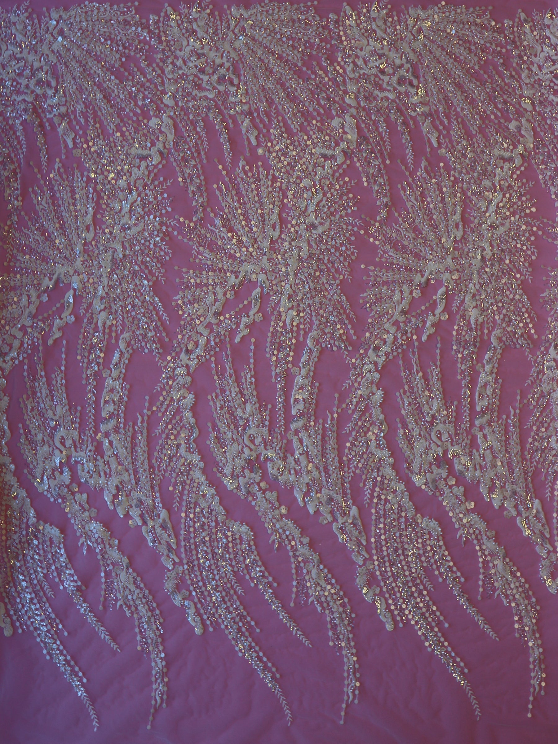 Dentelle brodée pailletée ivoire - Arsenie