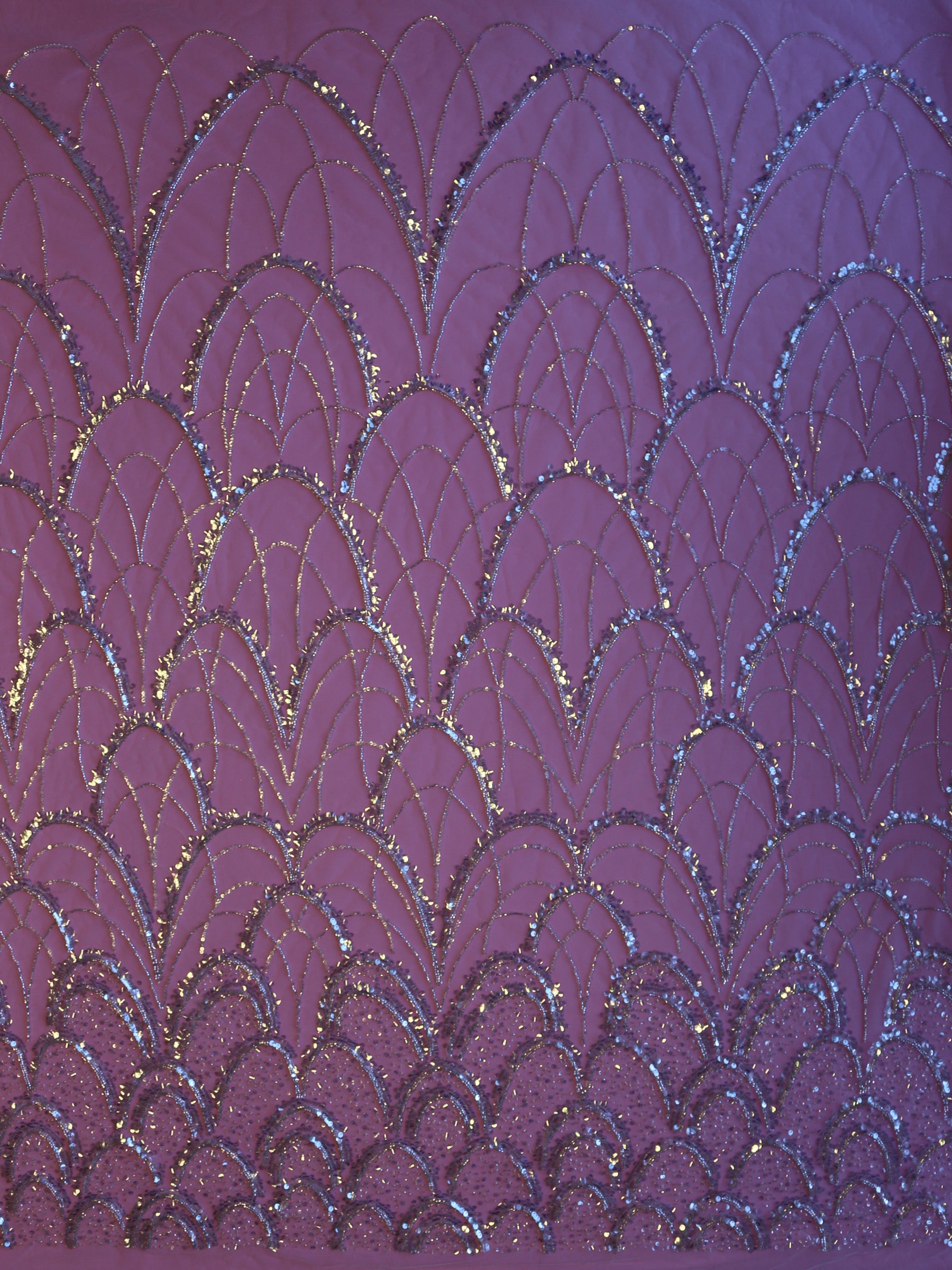 Dentelle à paillettes ivoire - Zazzi