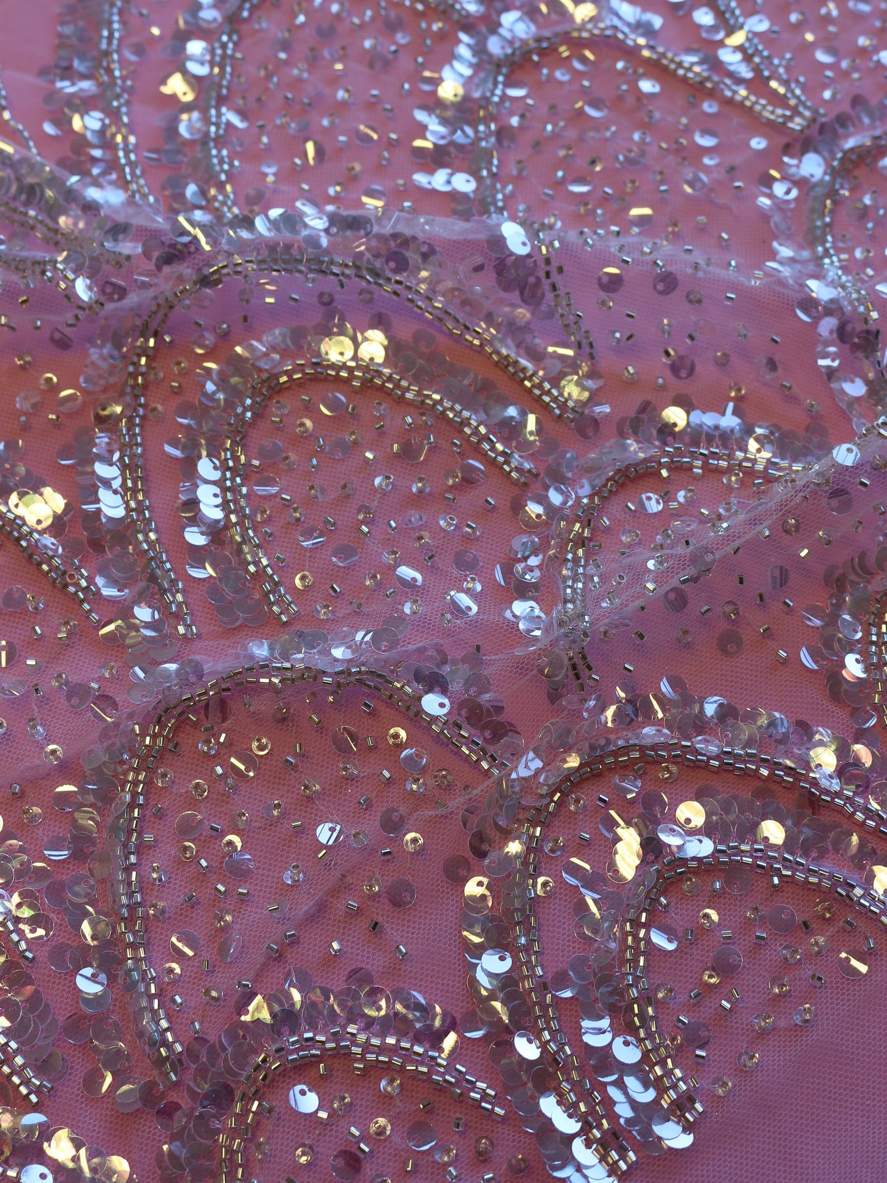 Dentelle à paillettes ivoire - Zazzi