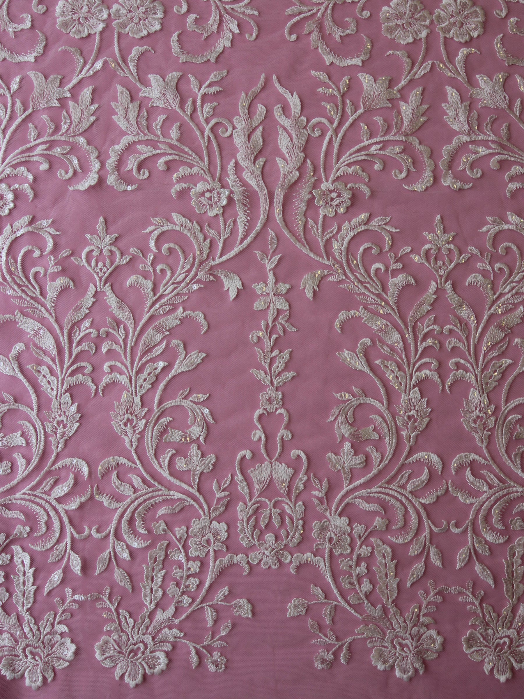 Dentelle Brodée Paillettes Ivoire - Gilma