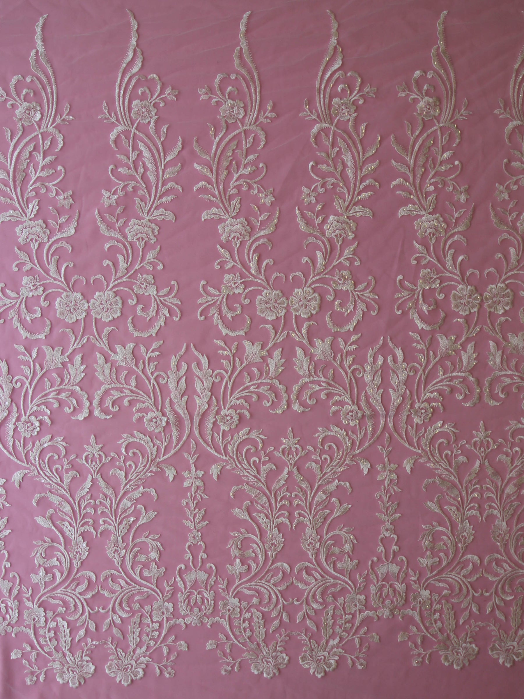 Dentelle Brodée Paillettes Ivoire - Gilma