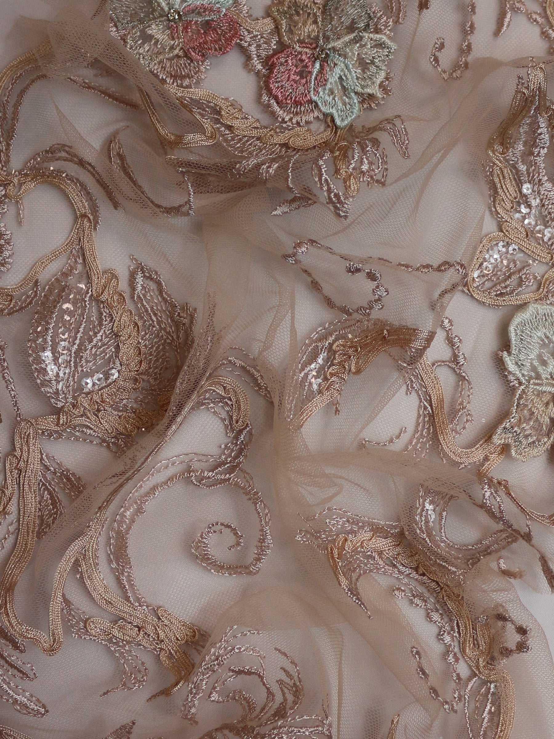 Dentelle brodée rose pâle - Keegan