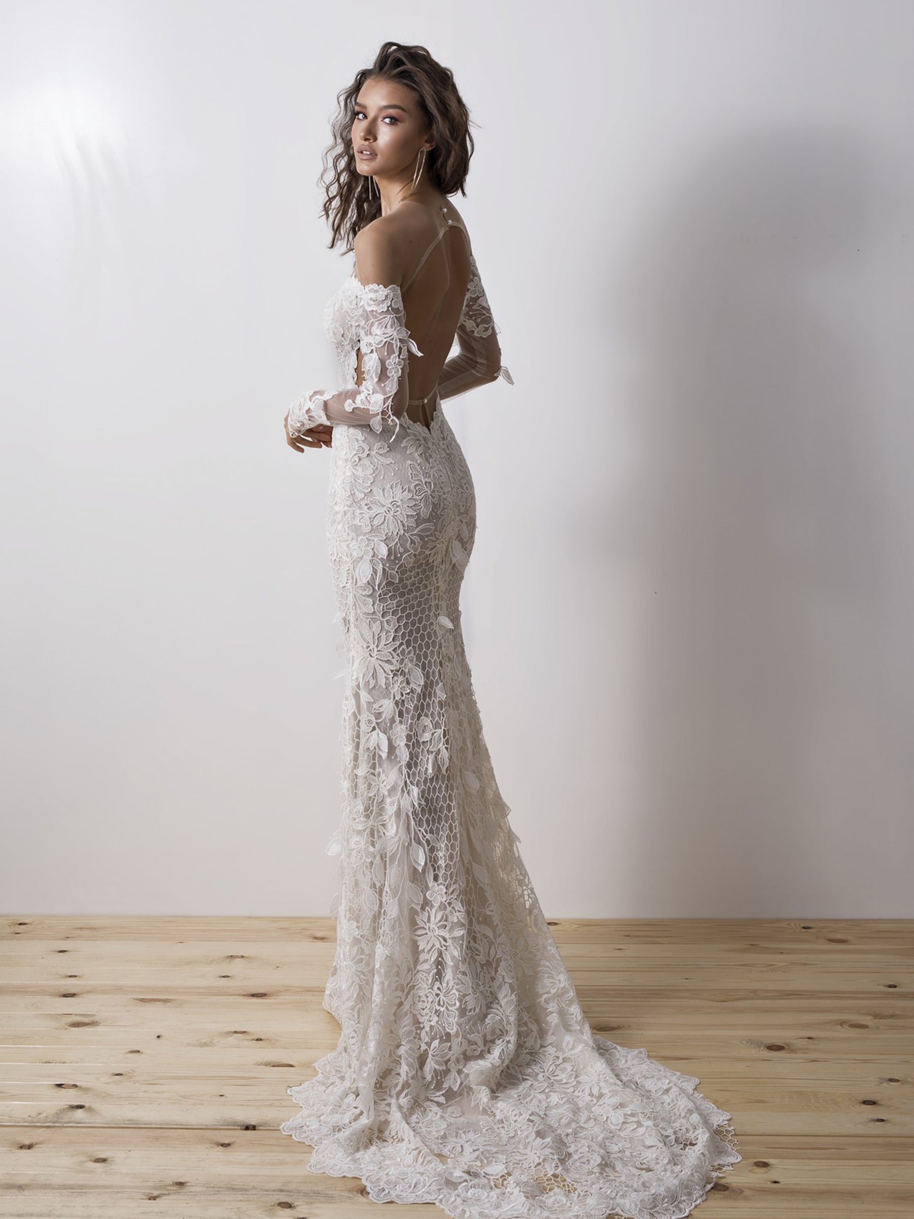 Dentelle Treillis Brodée Ivoire - Kiri