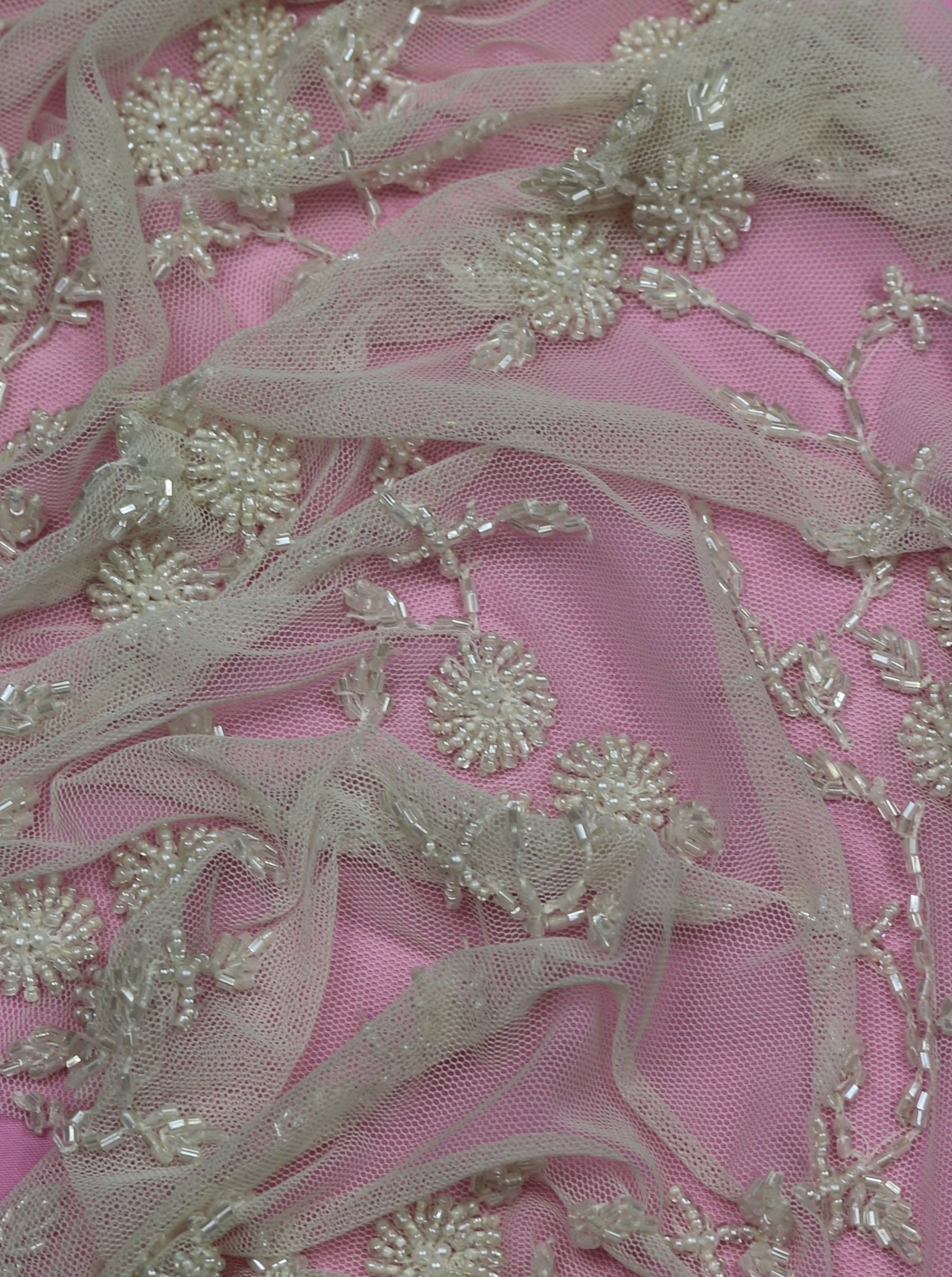 Dentelle Perlée Ivoire - Lourdes