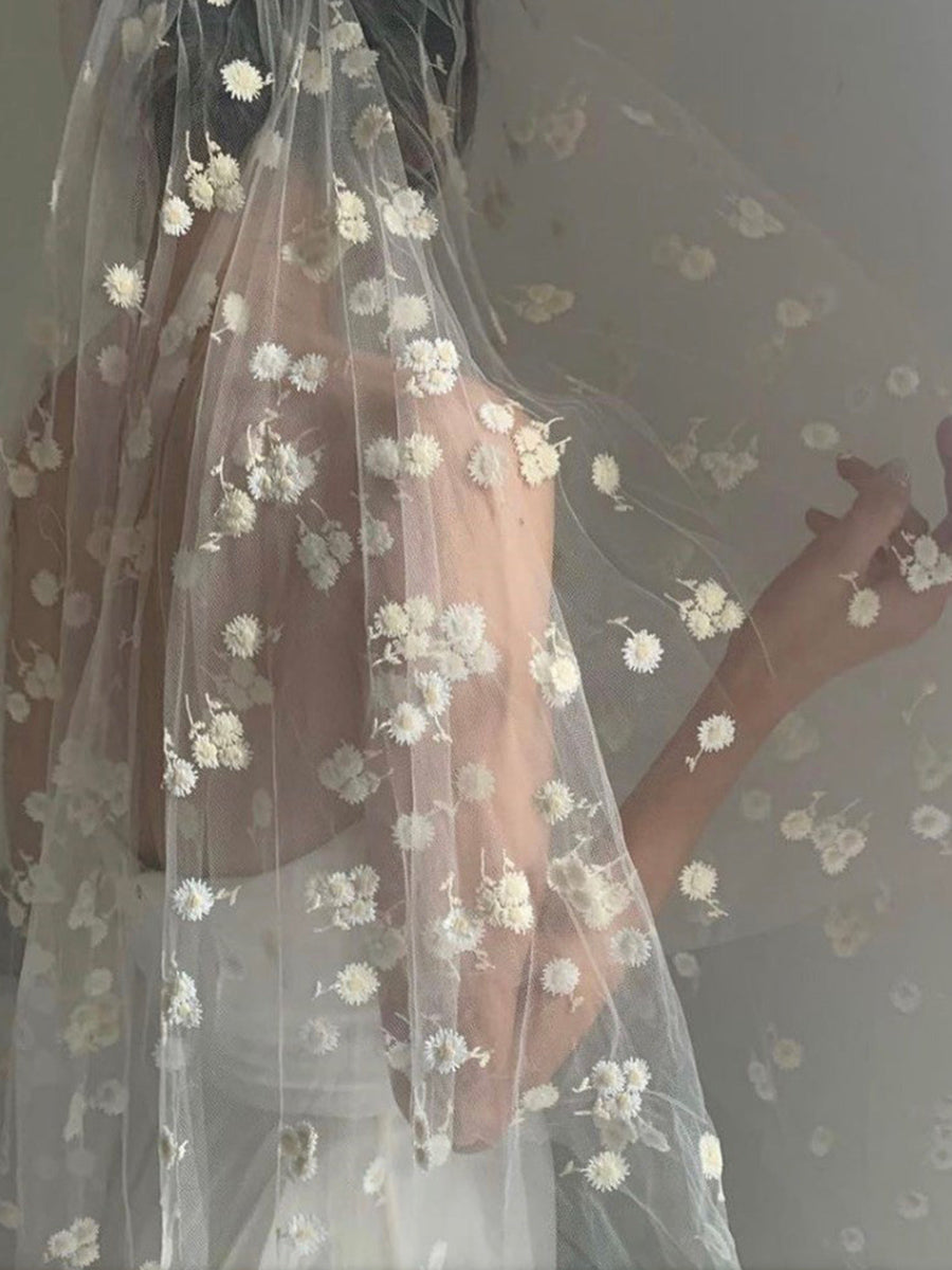 Dentelle brodée ivoire - Lyall