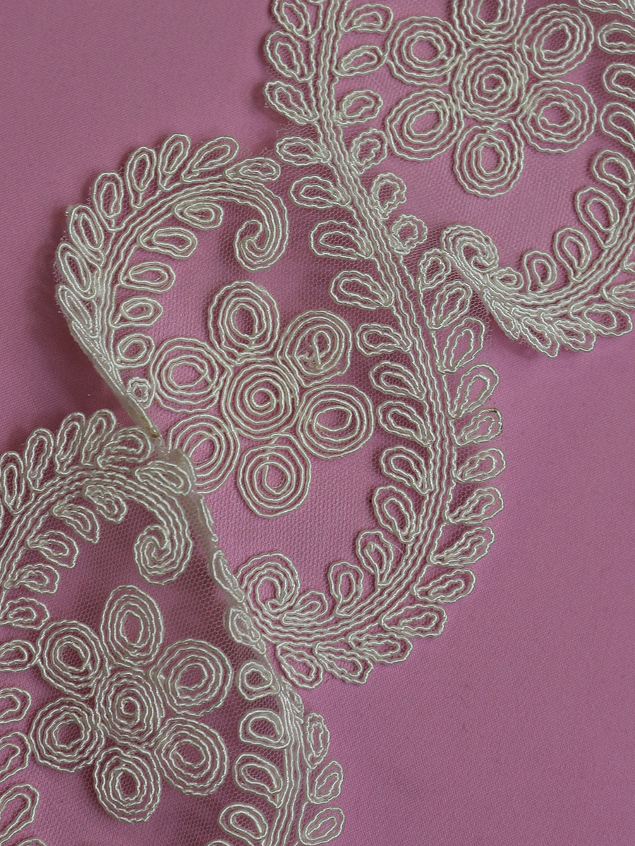 Bordure en dentelle ivoire cordée - Nasturtium