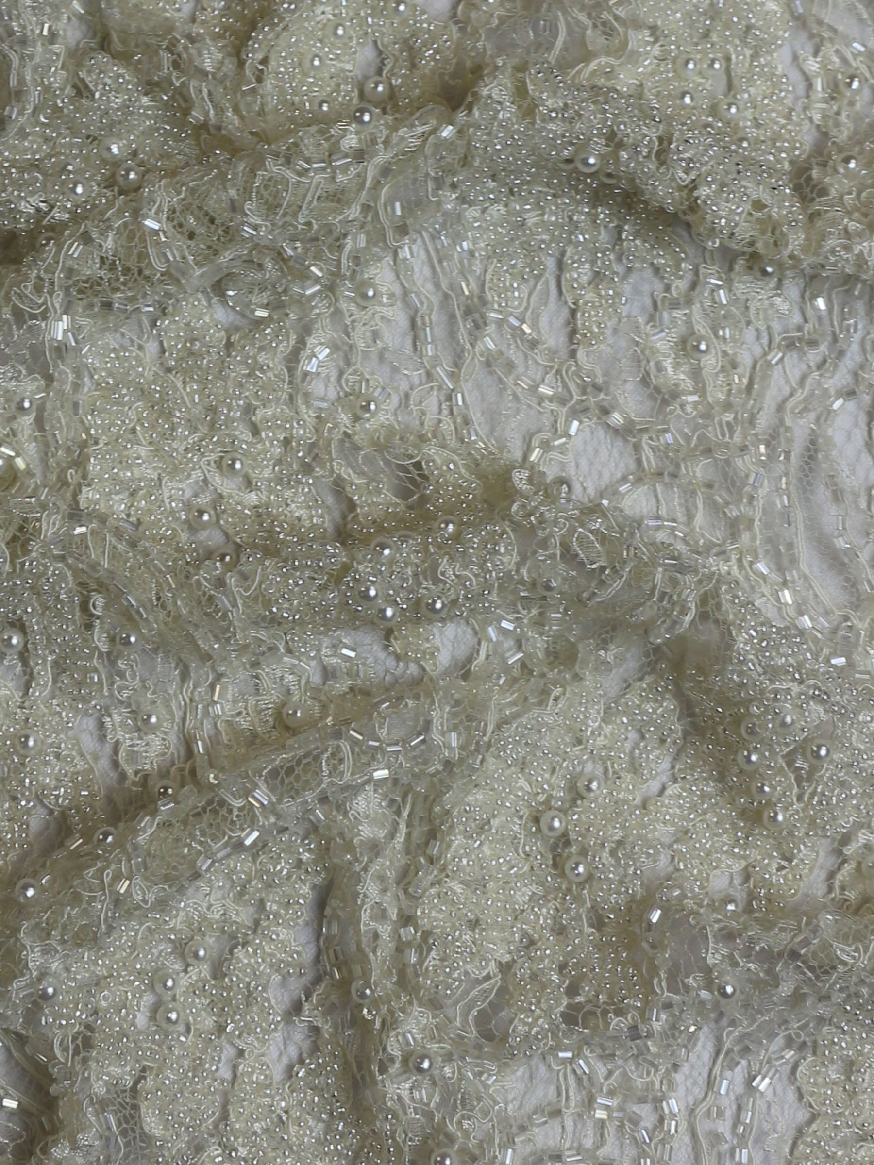 Dentelle Chantilly Perlée Ivoire - Ophélie