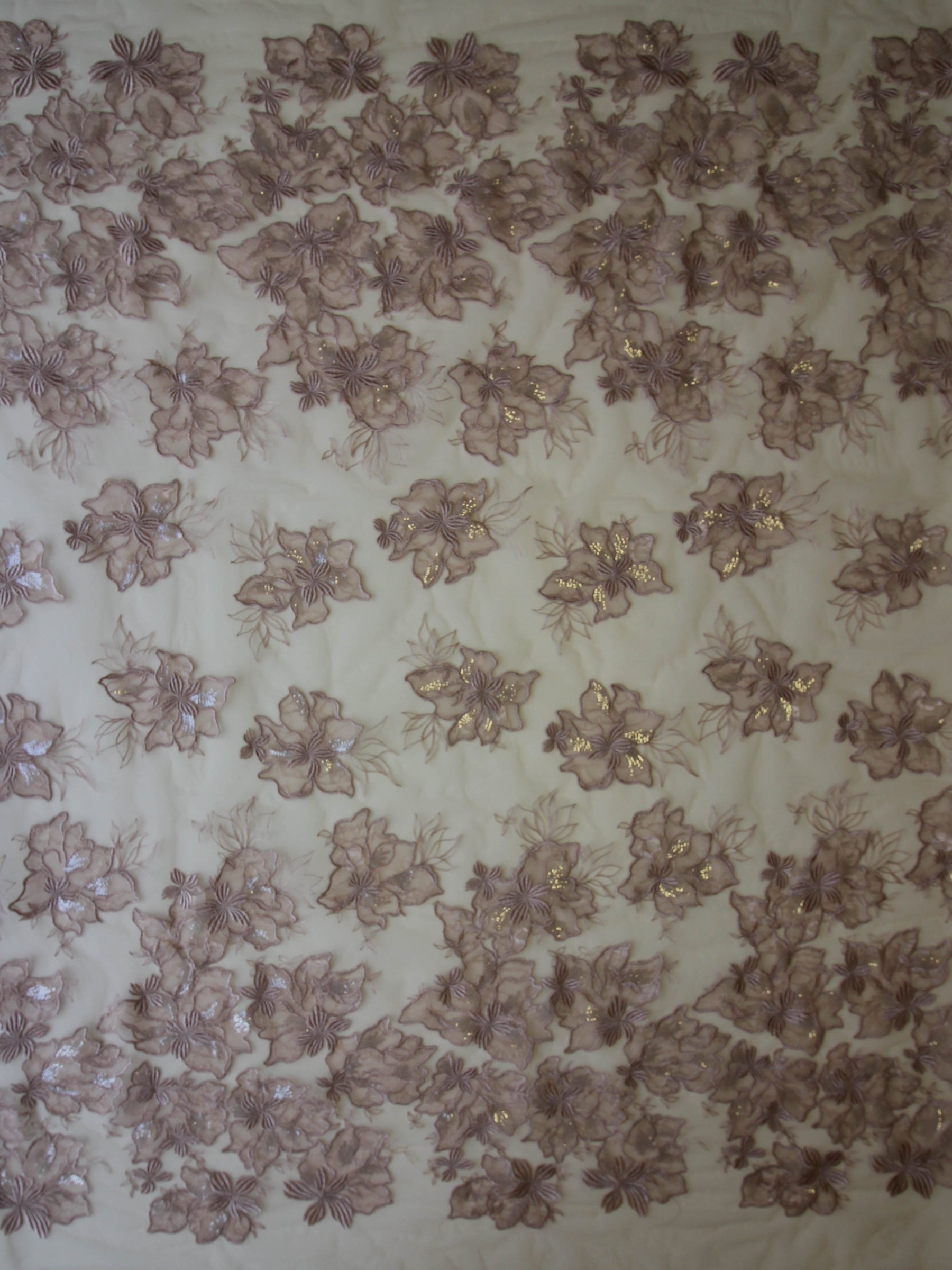 Dentelle Broderie Paillettes Rose - Palma