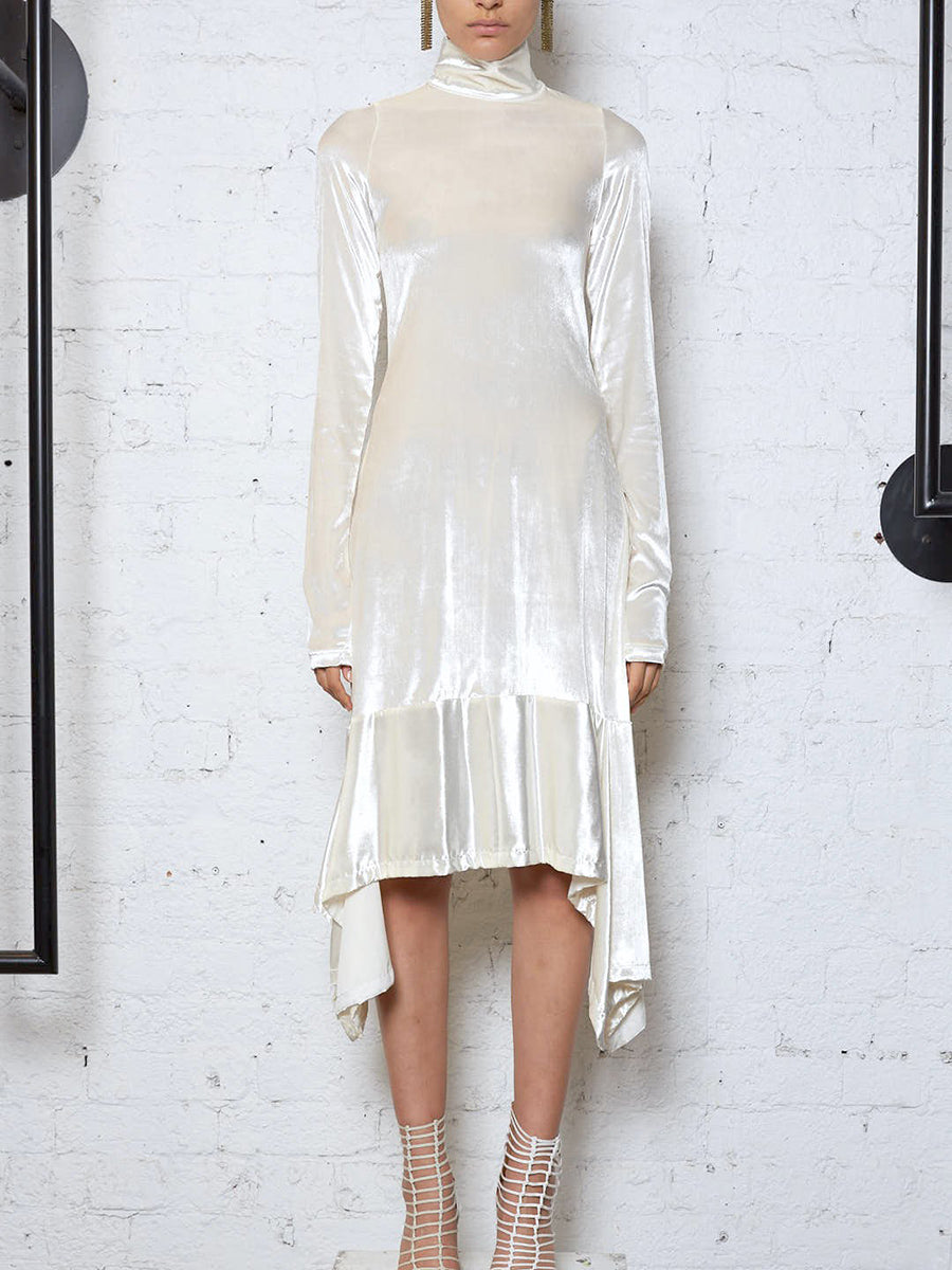 Velours de soie extensible Ivoire - Plush