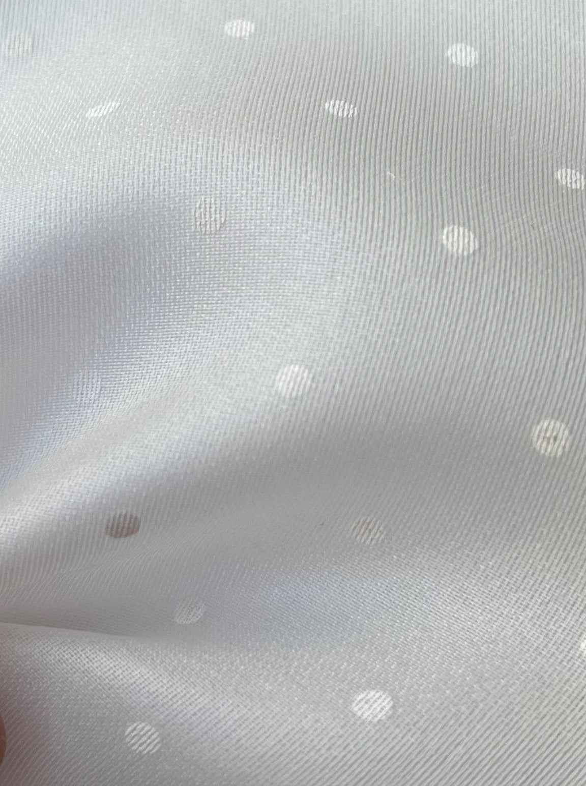 Organza de soie ivoire avec impression à pois - Punto