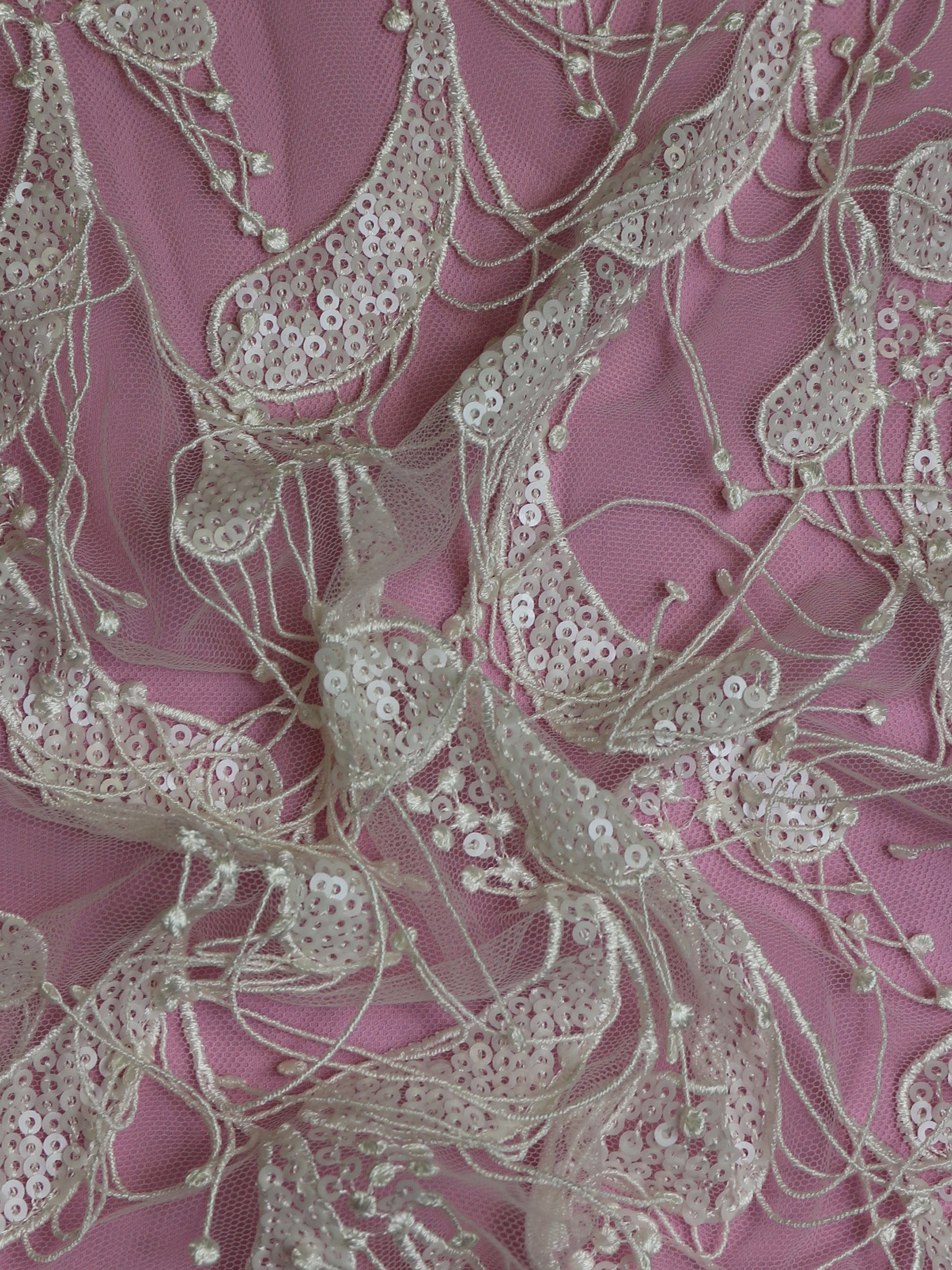 Dentelle Paisley à sequins ivoire - Ronnie