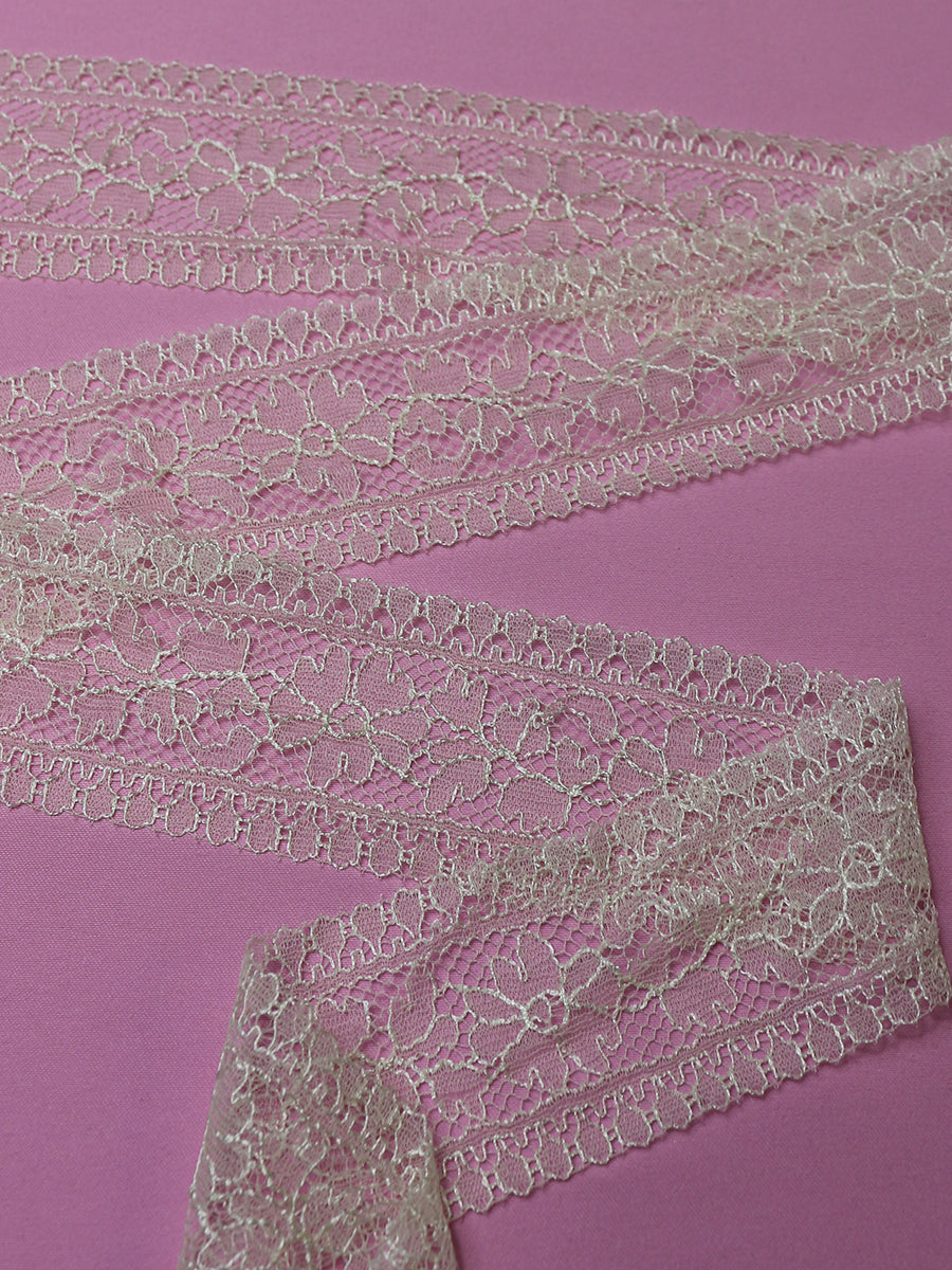 Bordure en dentelle Ivoire chantilly - Rosaria