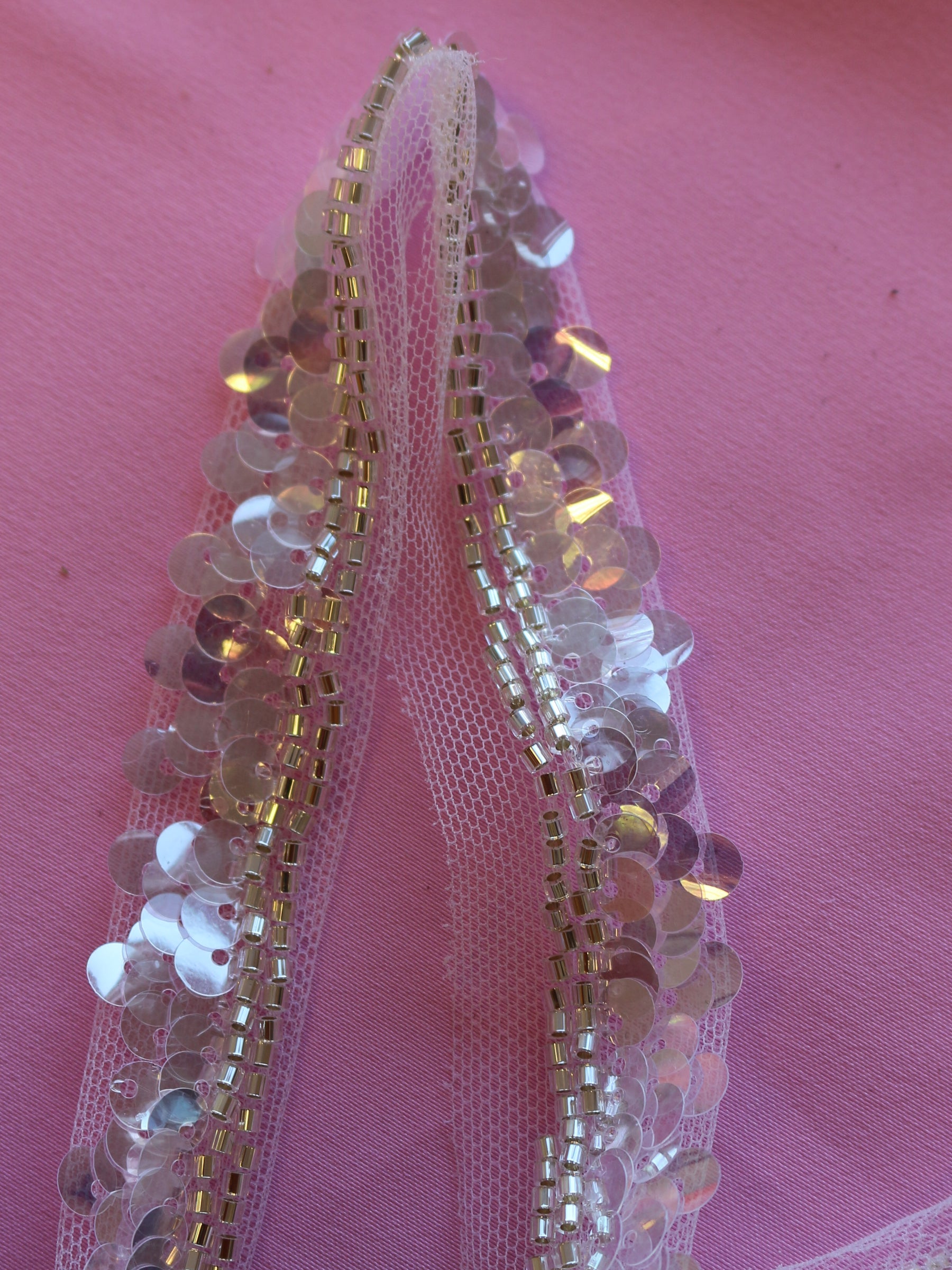 Bordure en dentelle à paillettes ivoire - Ravish