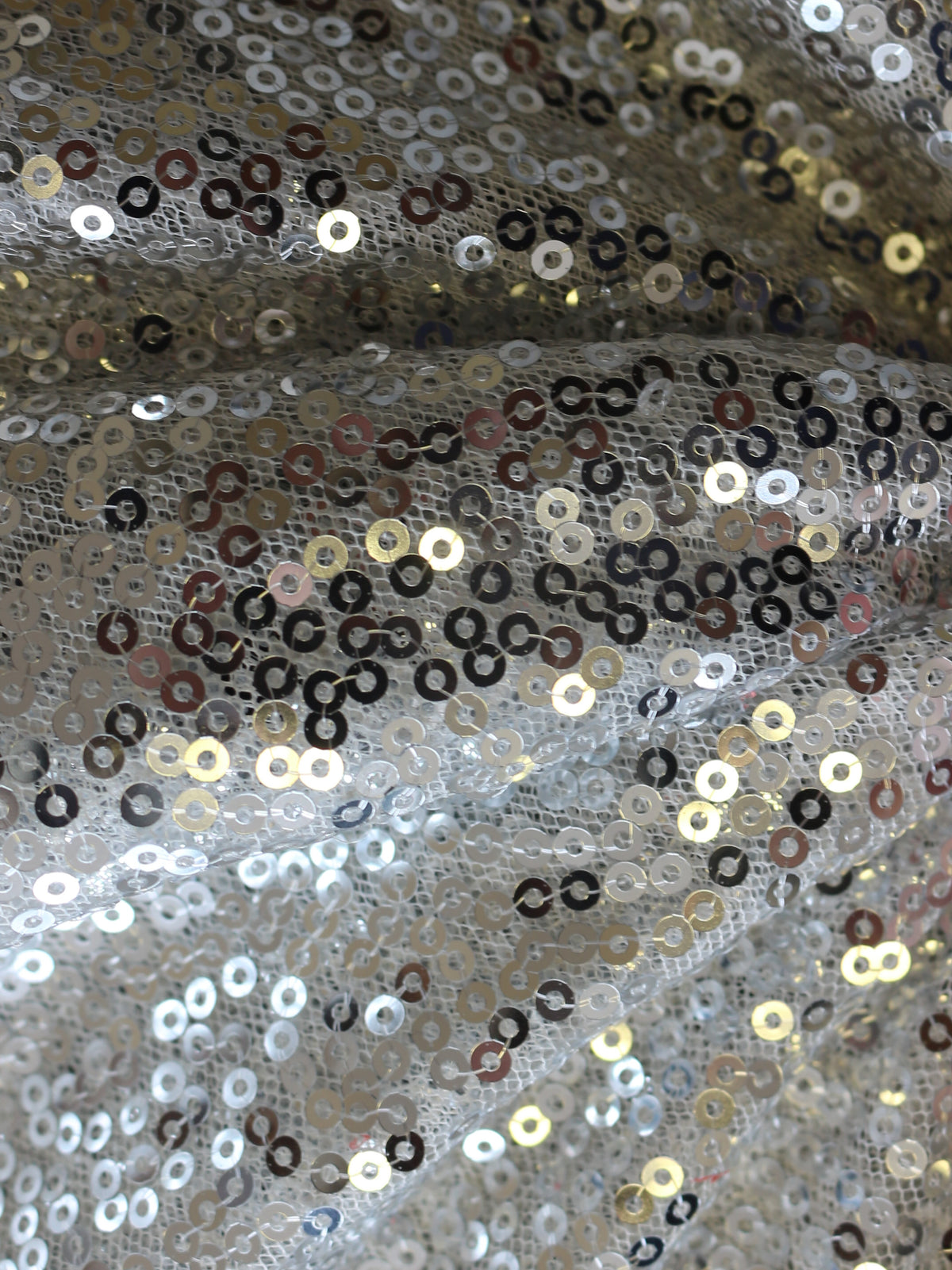 Tulle à paillettes argenté - Glow