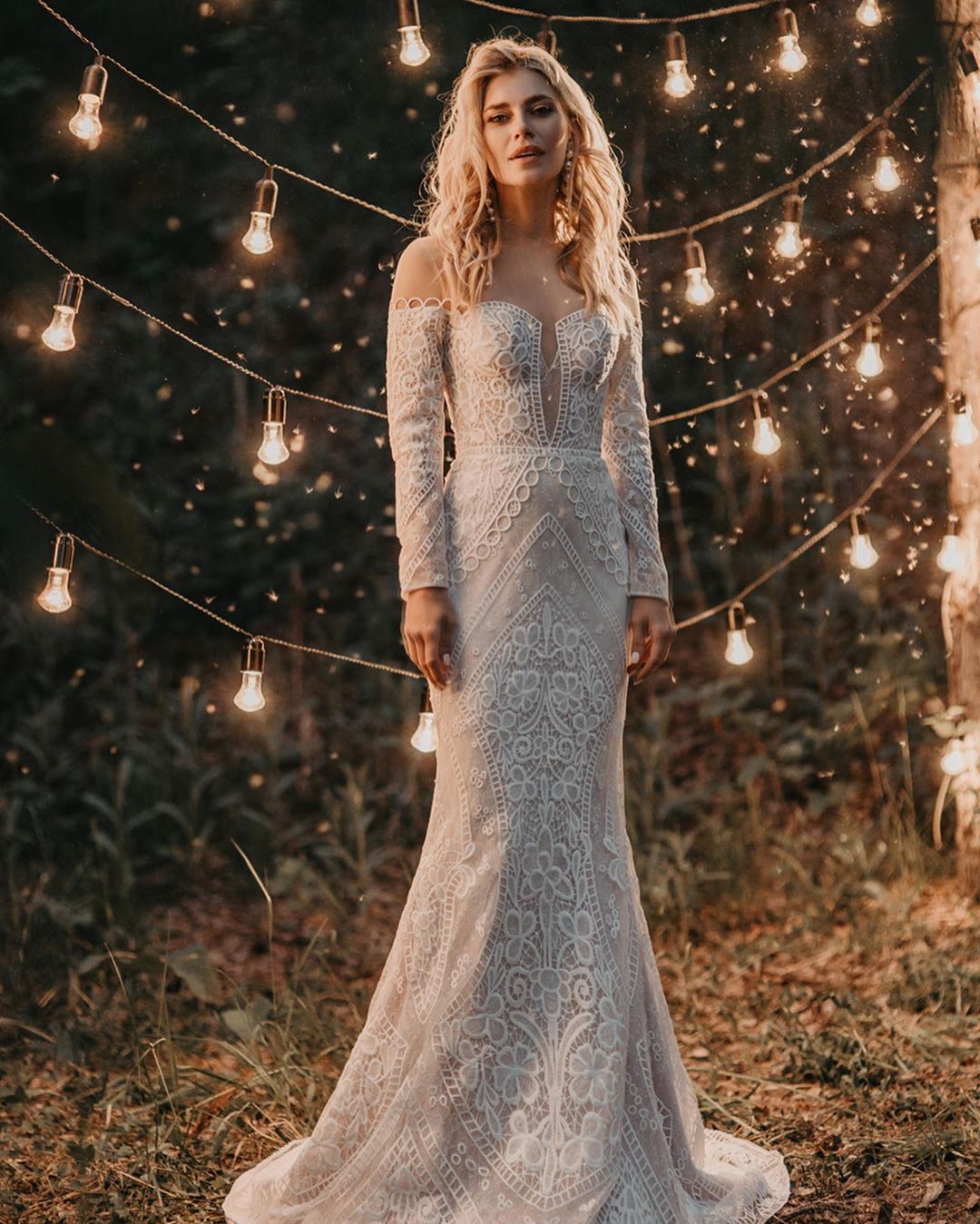 Dentelle brodée rose pâle - Nyla