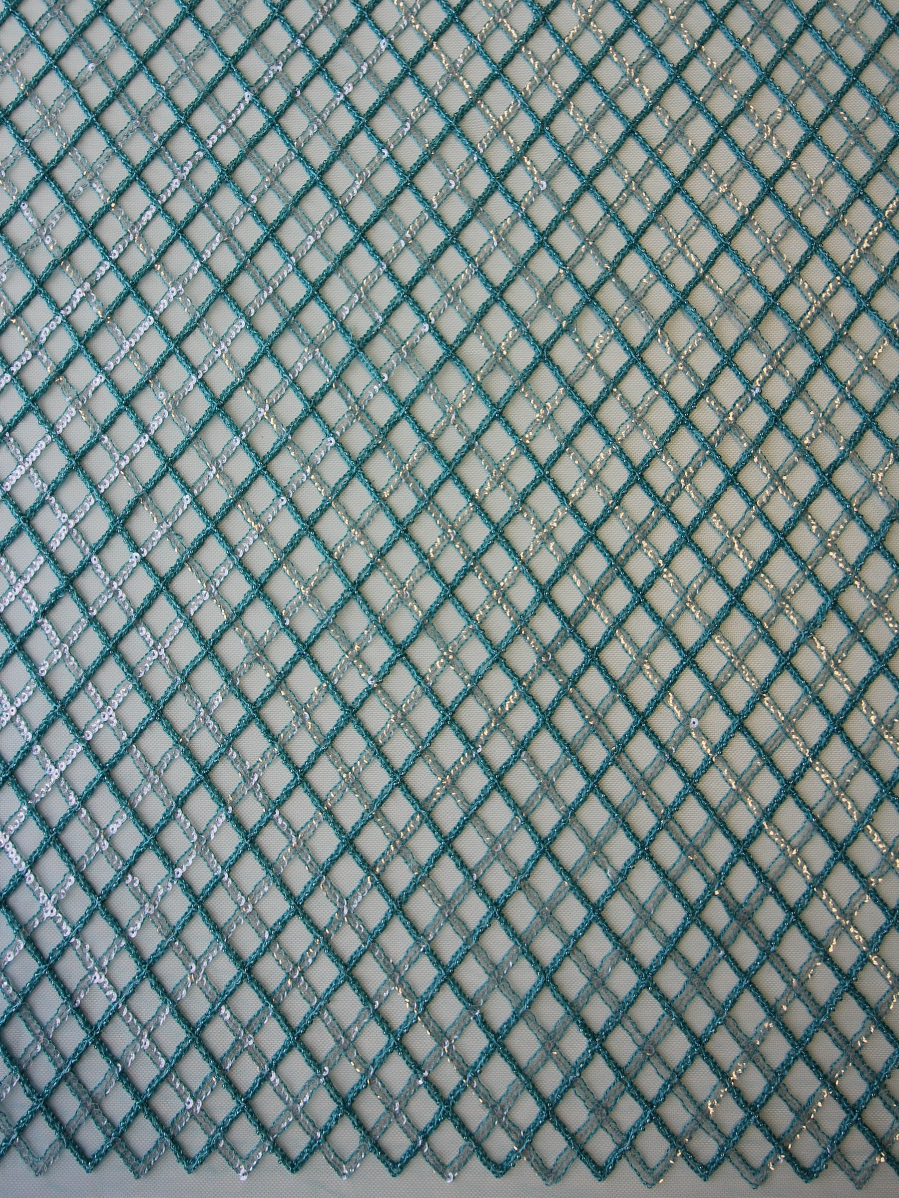 Dentelle Turquoise à Paillettes - Odelia