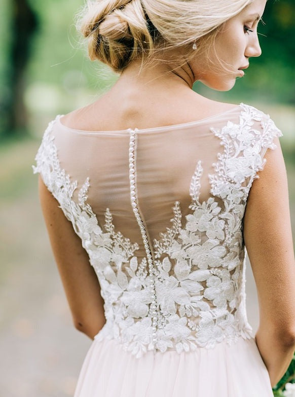 Dentelle Fleur Brodée Ivoire - Aldira