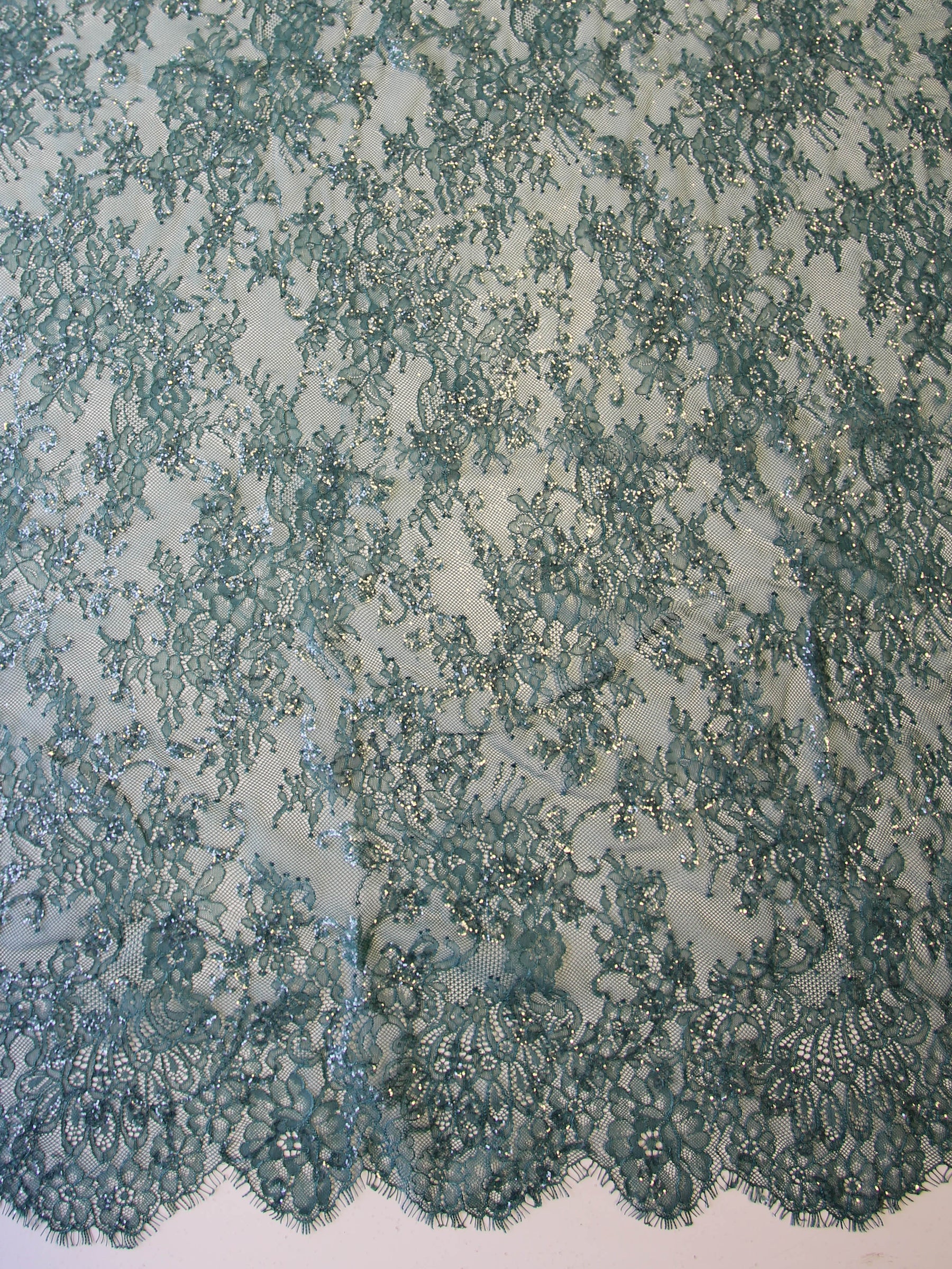 Dentelle Raschel bleu sarcelle - Honor