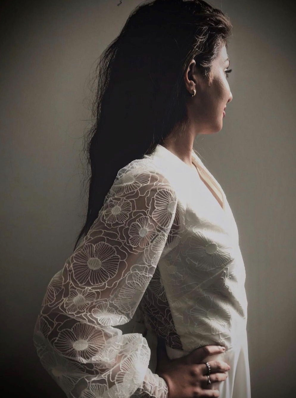 Dentelle brodée ivoire - Arlo