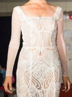 Dentelle Broderie Perlée Ivoire - Béatrice
