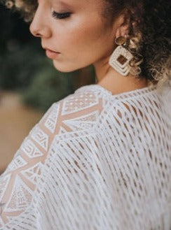Dentelle Brodée à Franges Ivoire - Essence