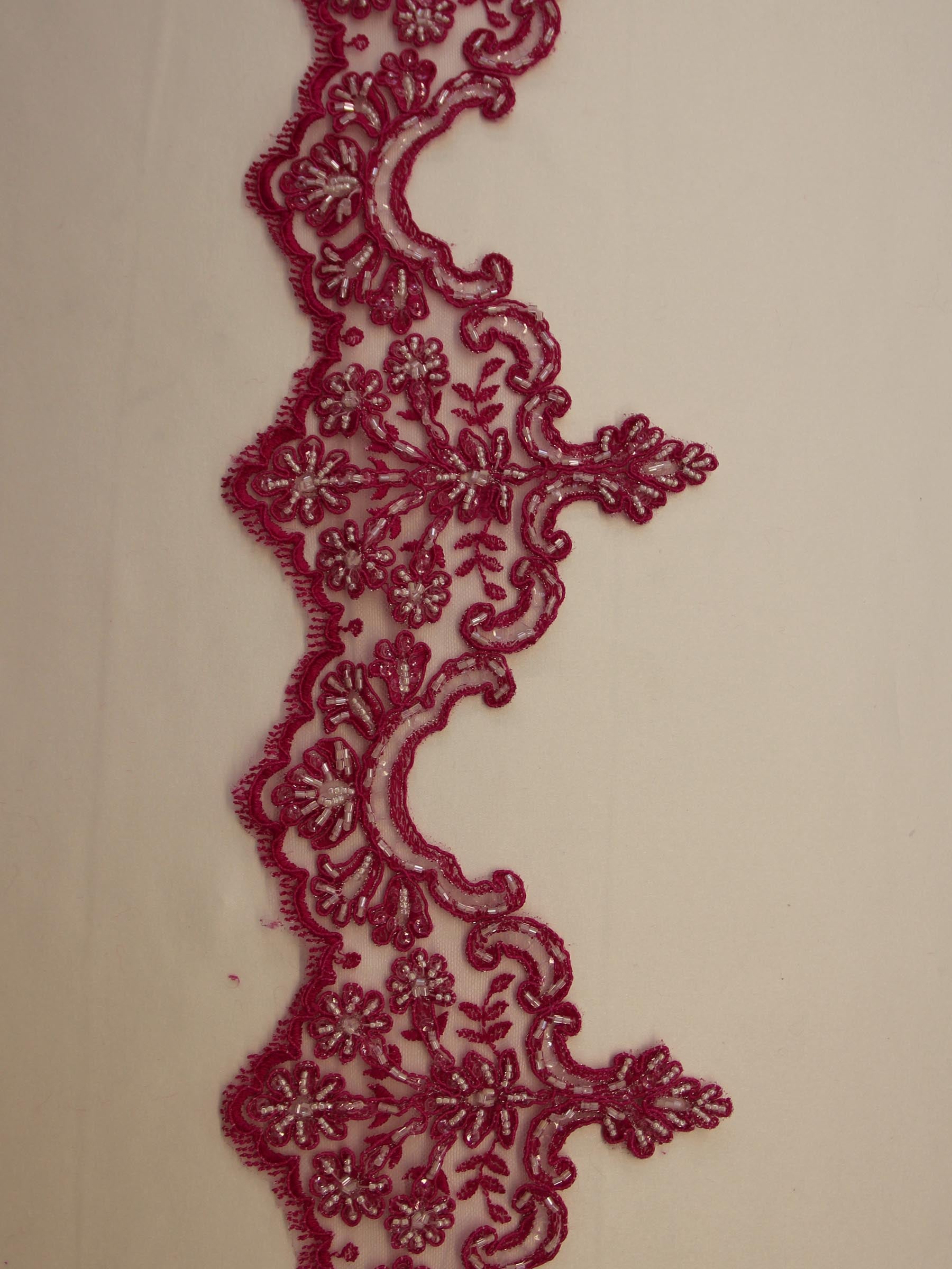 Bordure de dentelle rose passion - Sophia