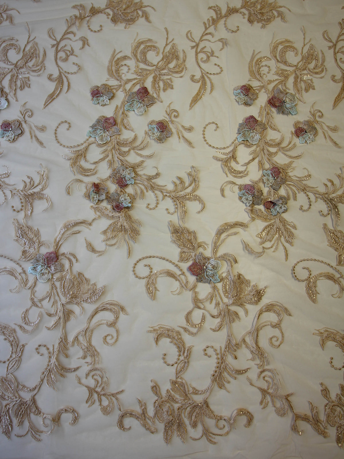 Dentelle brodée champagne - Keegan