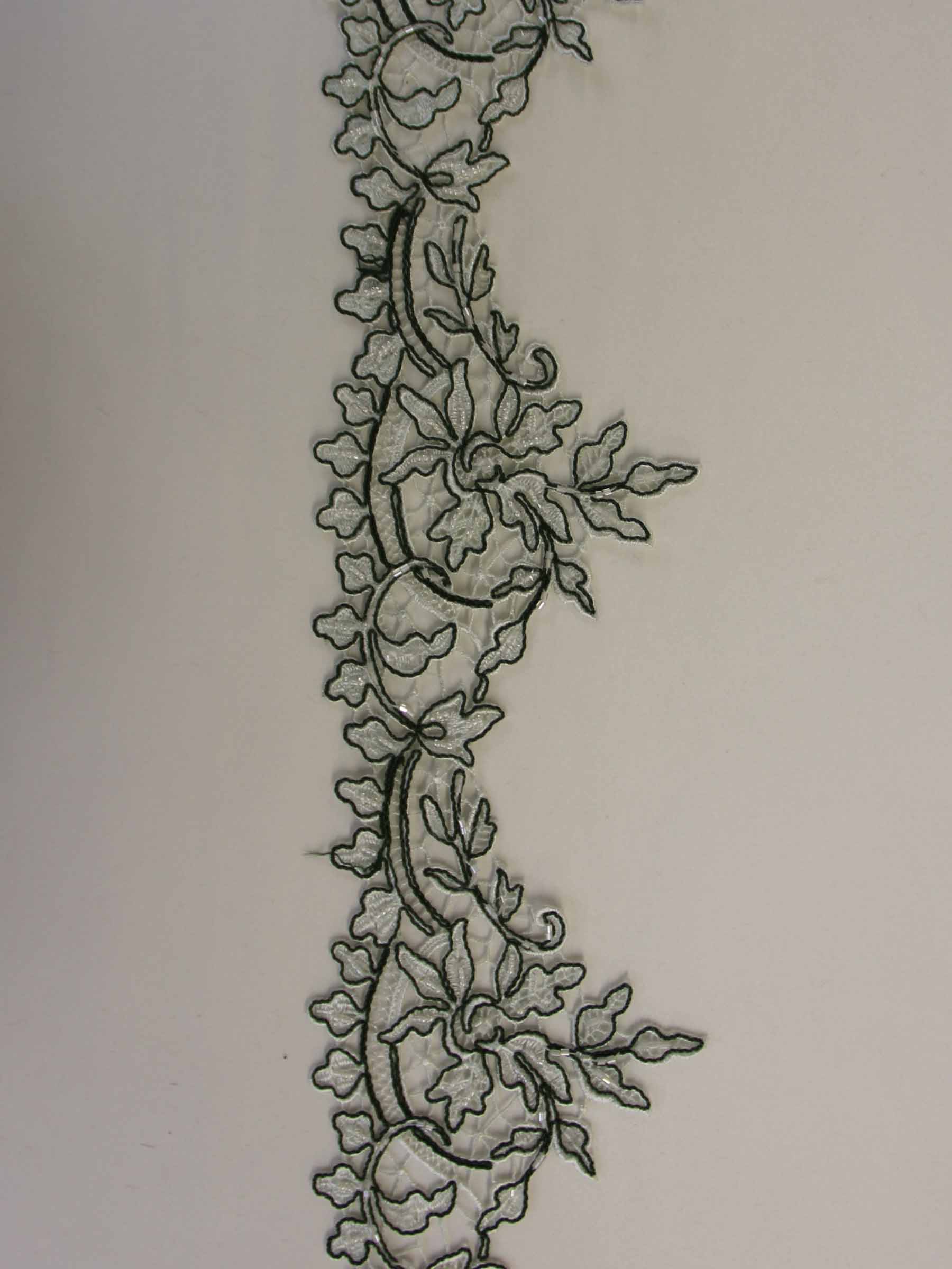 Bordure en dentelle verte foncee - Martina.