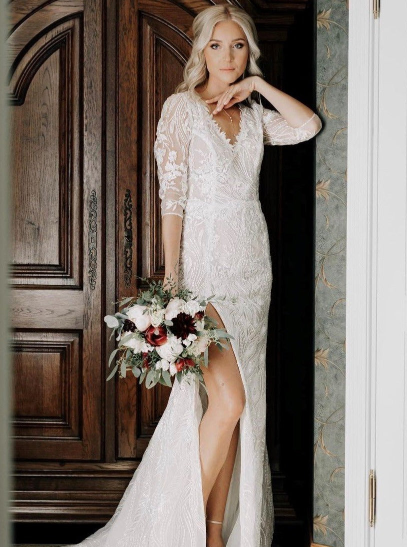 Dentelle Broderie Paillettes Ivoire - Dusk