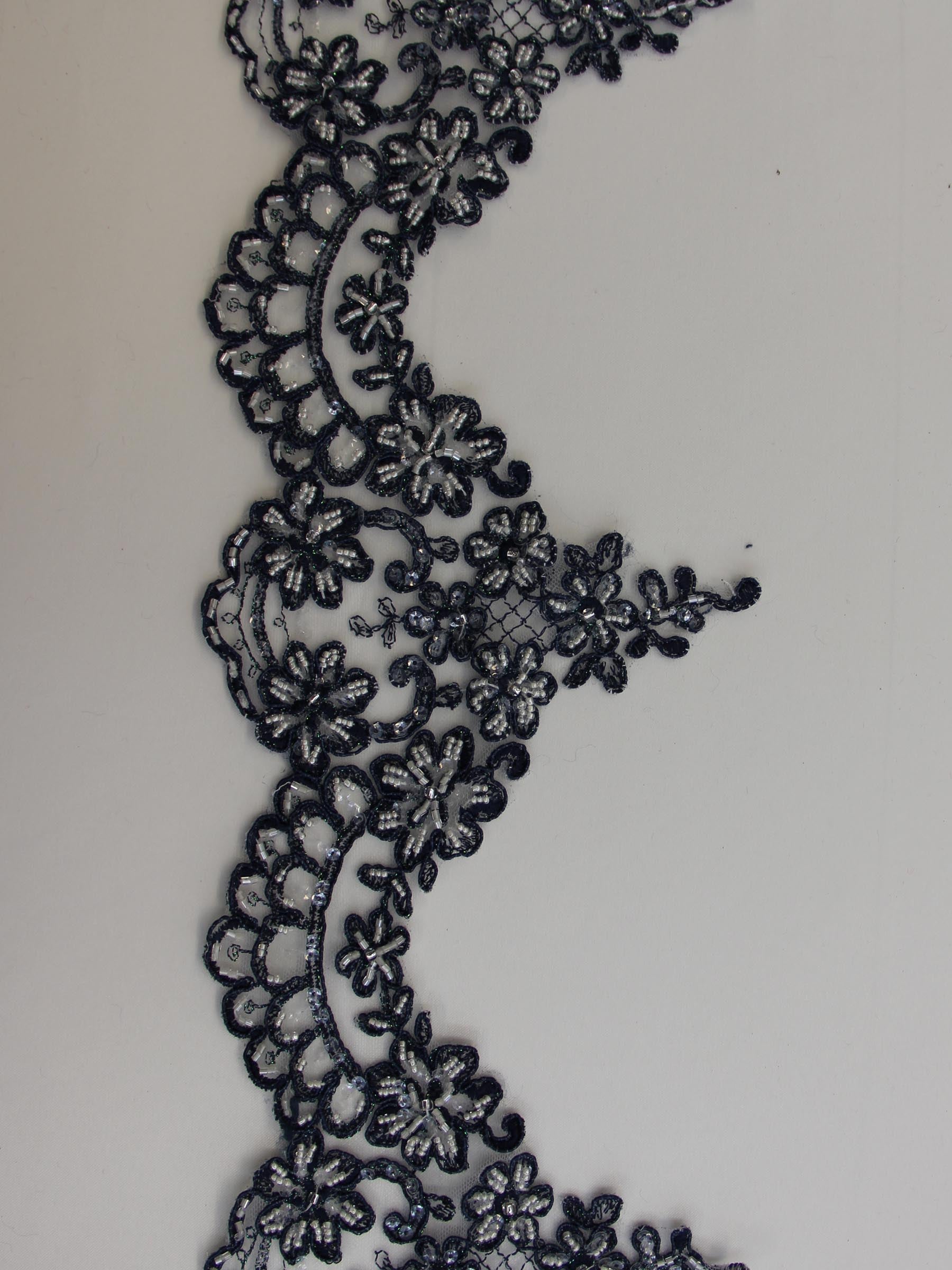 Bordure en dentelle bleu francais - Alexandra.