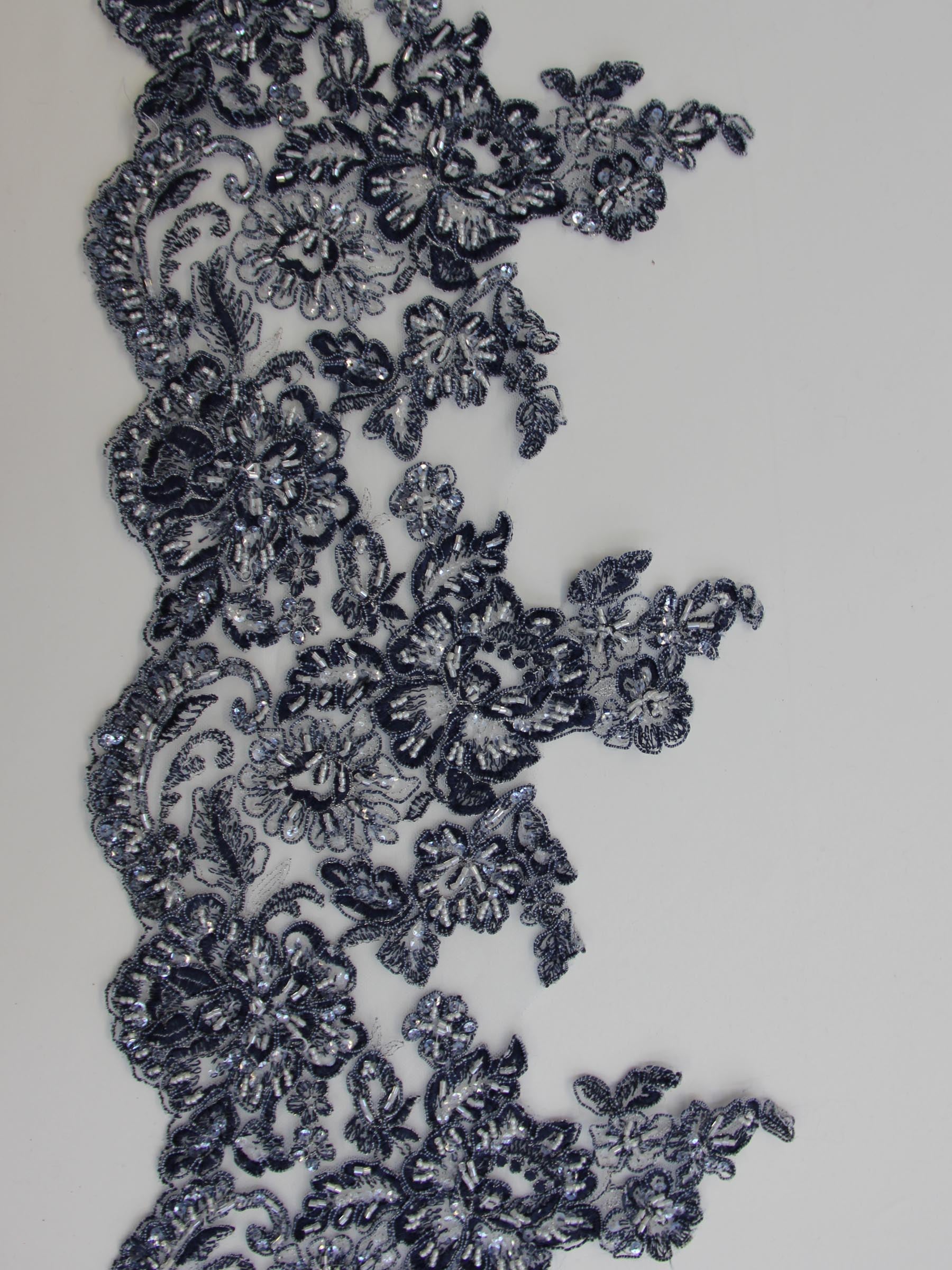 Bordure en dentelle bleu francais - Victoria.