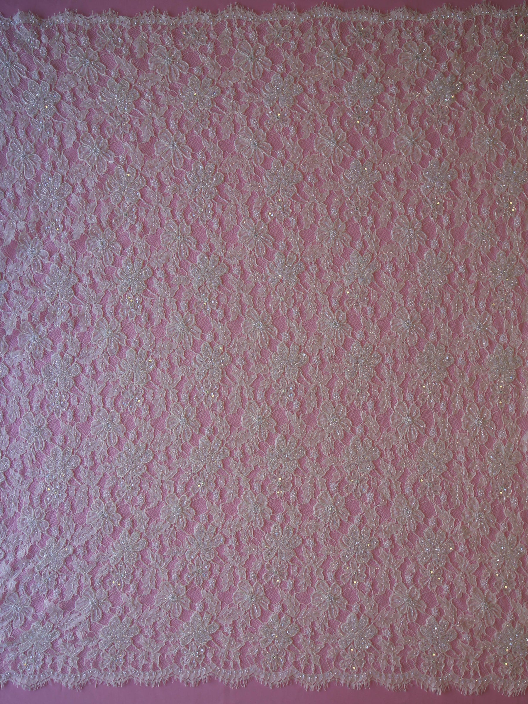 Dentelle Rachel perlée à la main ivoire - Trudy