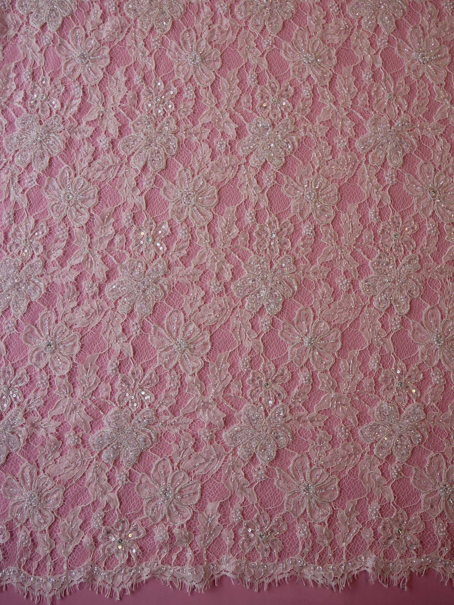 Dentelle Rachel perlée à la main ivoire - Trudy