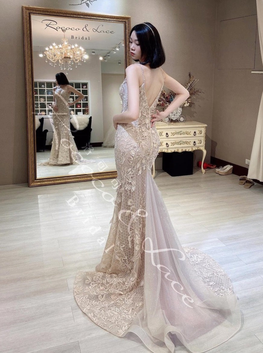 Dentelle Treillis Brodée Ivoire - Kiri
