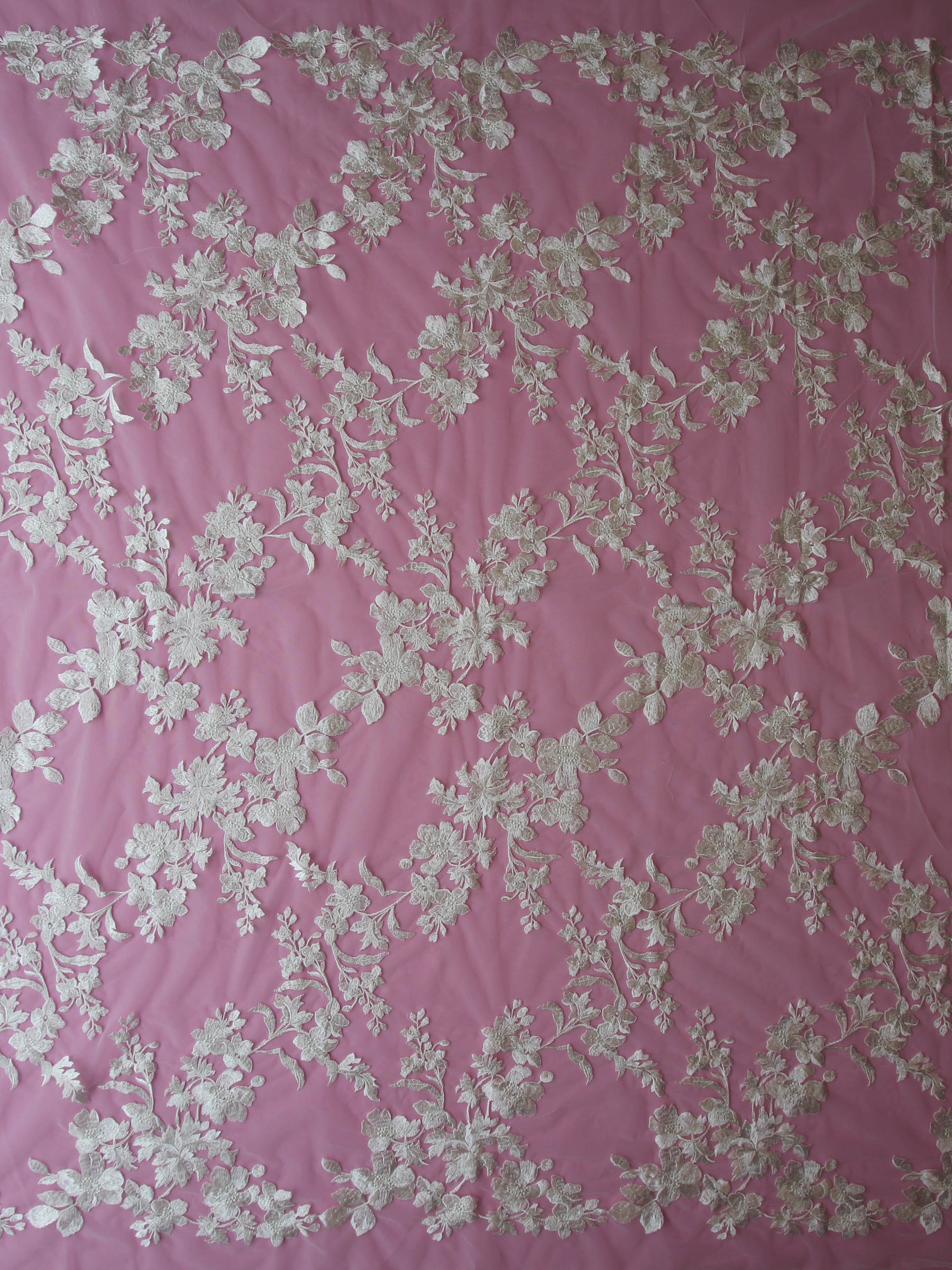 Dentelle Fleur Brodée Ivoire - Aldira